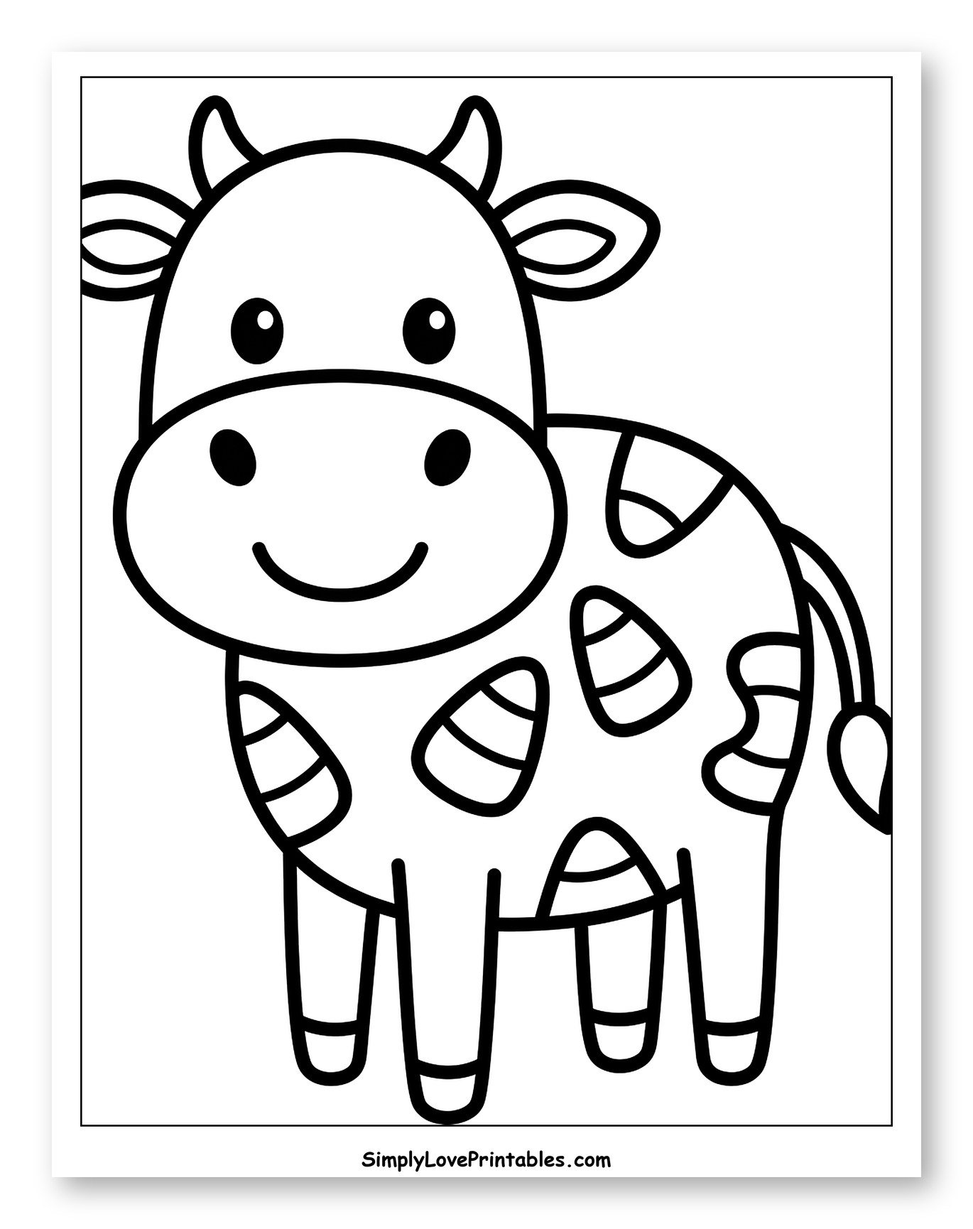 Cute Cartoon Spotted Cow