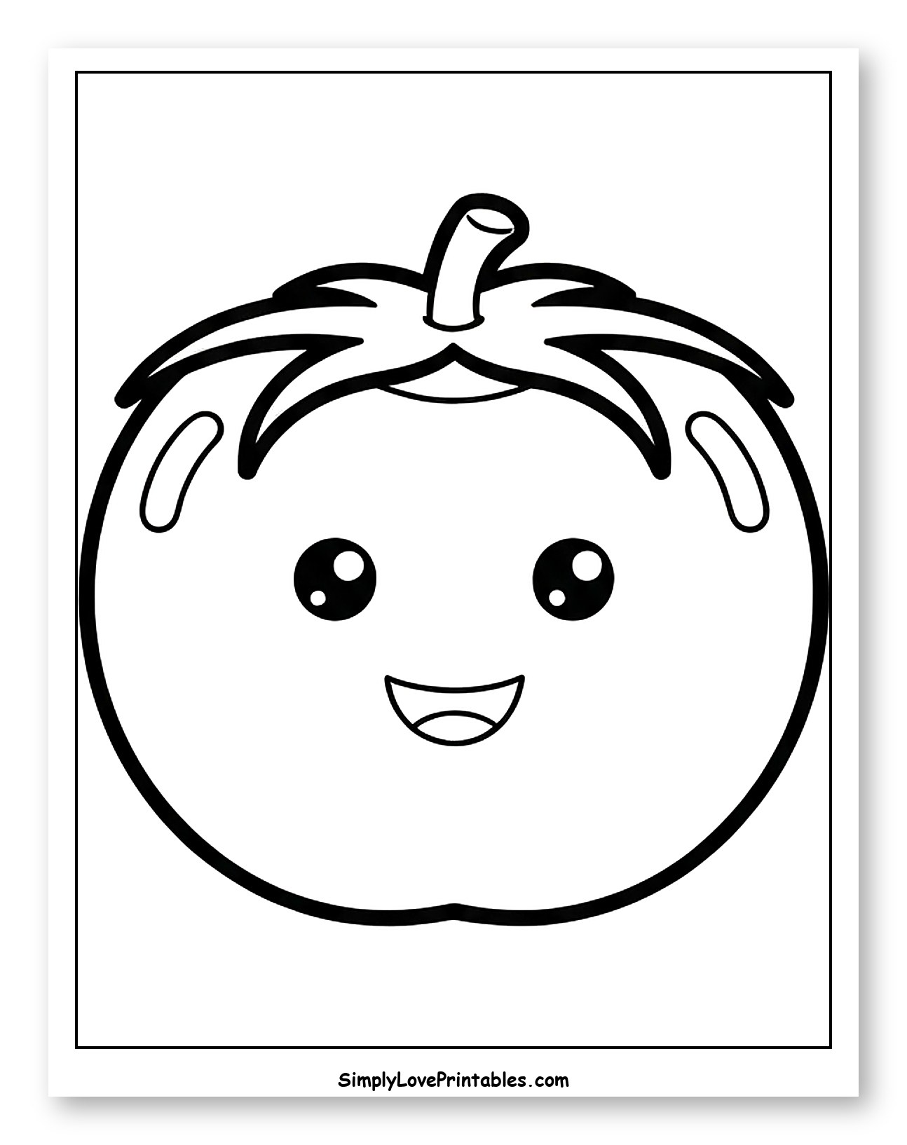 Cute Cartoon Tomato with a Happy Face