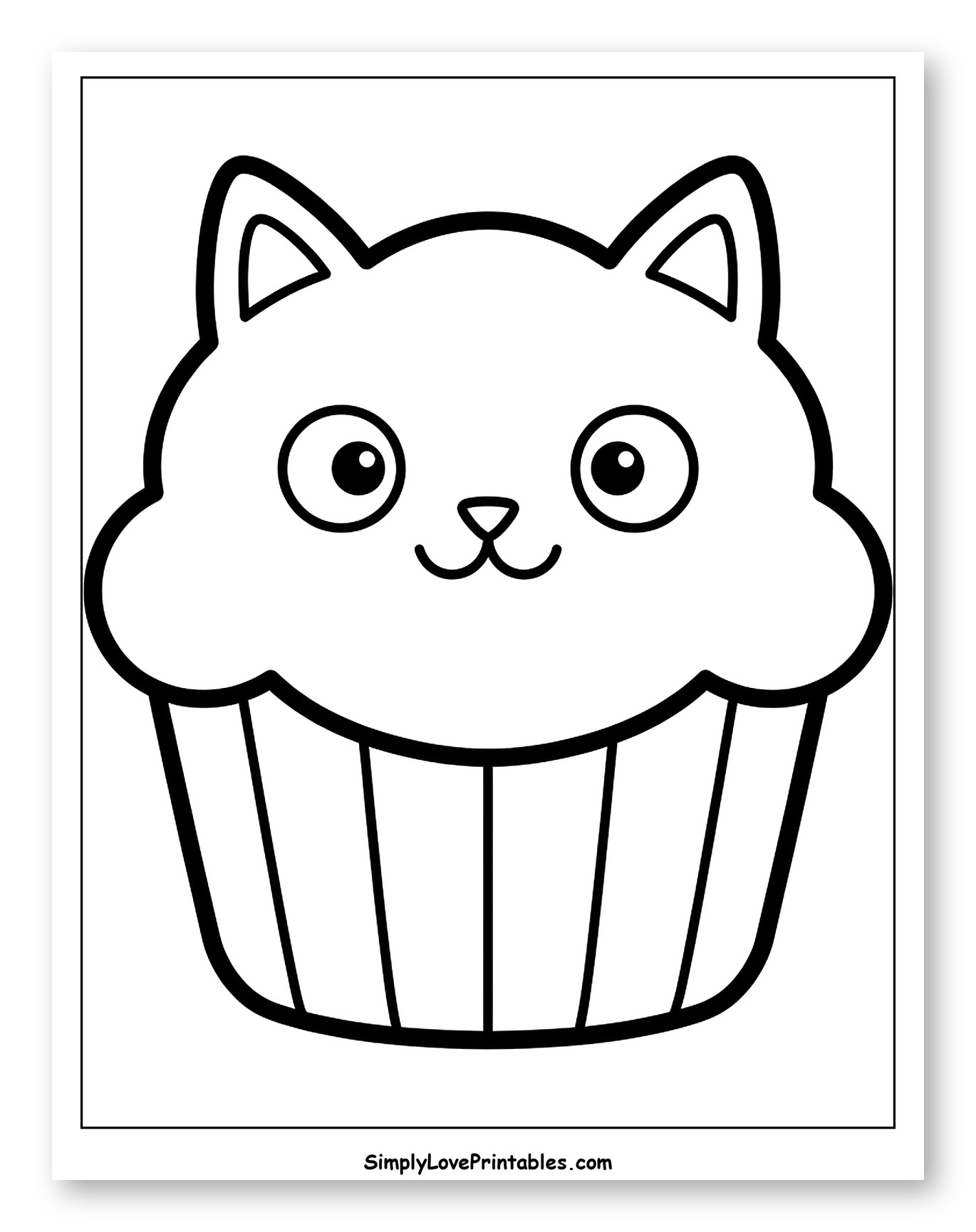 Cute Cat Face Cupcake