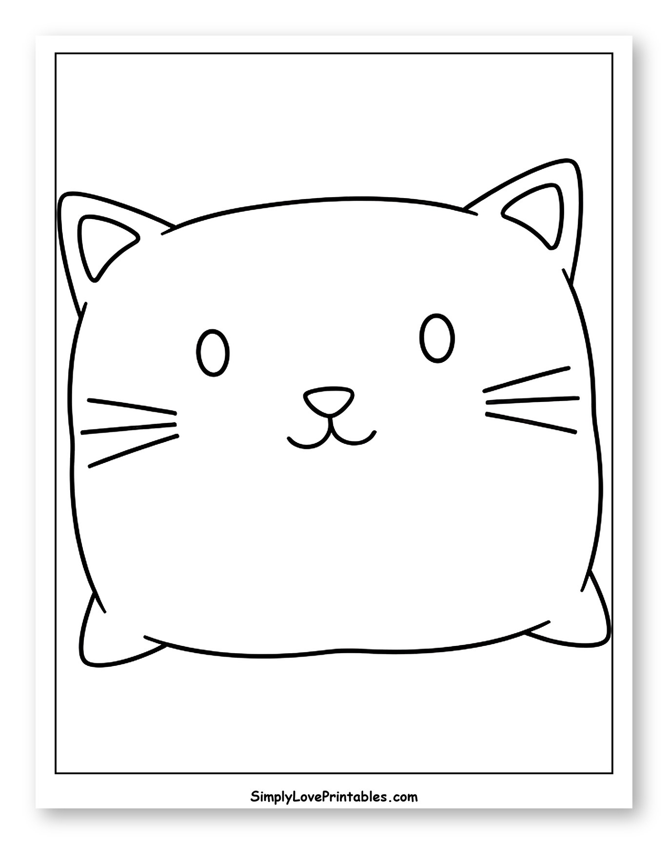 Cute Cat Pillow with Whiskers