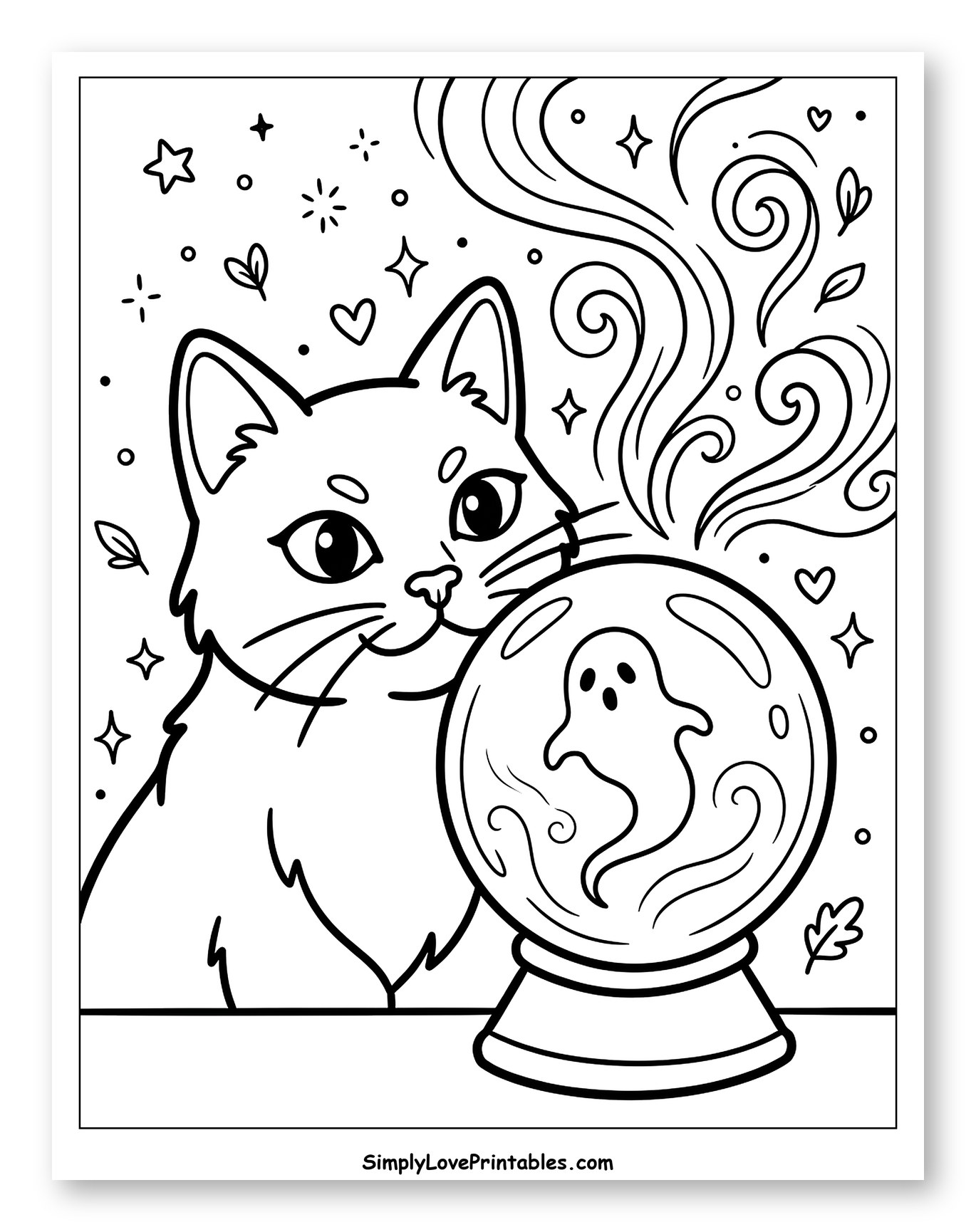 Cute Cat with Halloween Crystal Ball