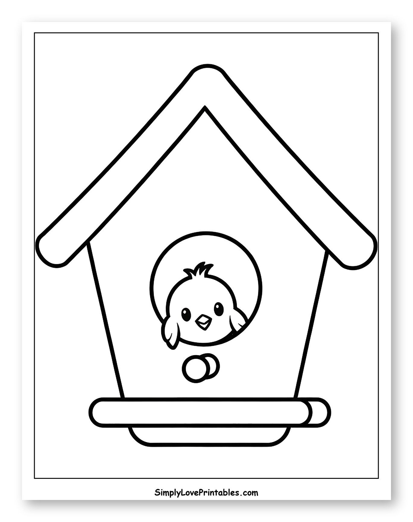 Cute Chick in a Birdhouse