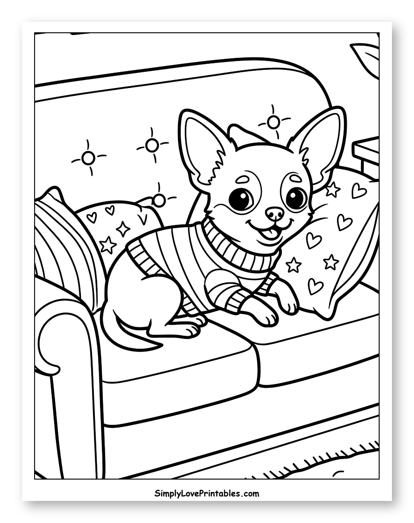 Cute Chihuahua Lounging on a Cozy Couch