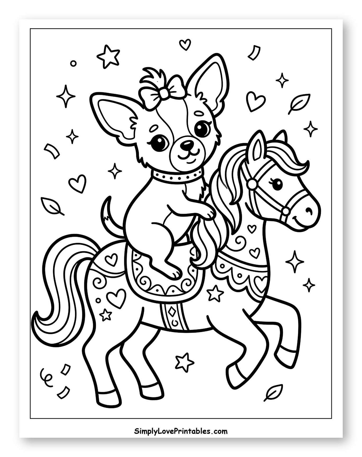 Cute Chihuahua Riding a Carousel Horse