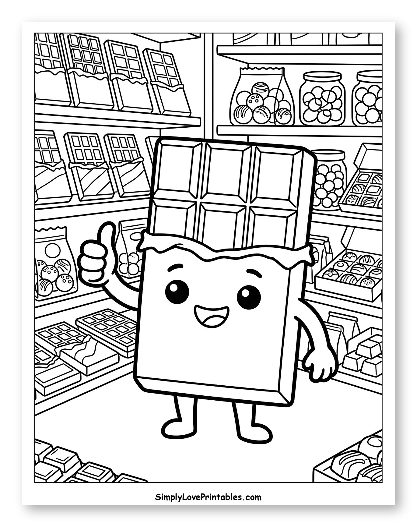 Cute Chocolate Bar in a Candy Store