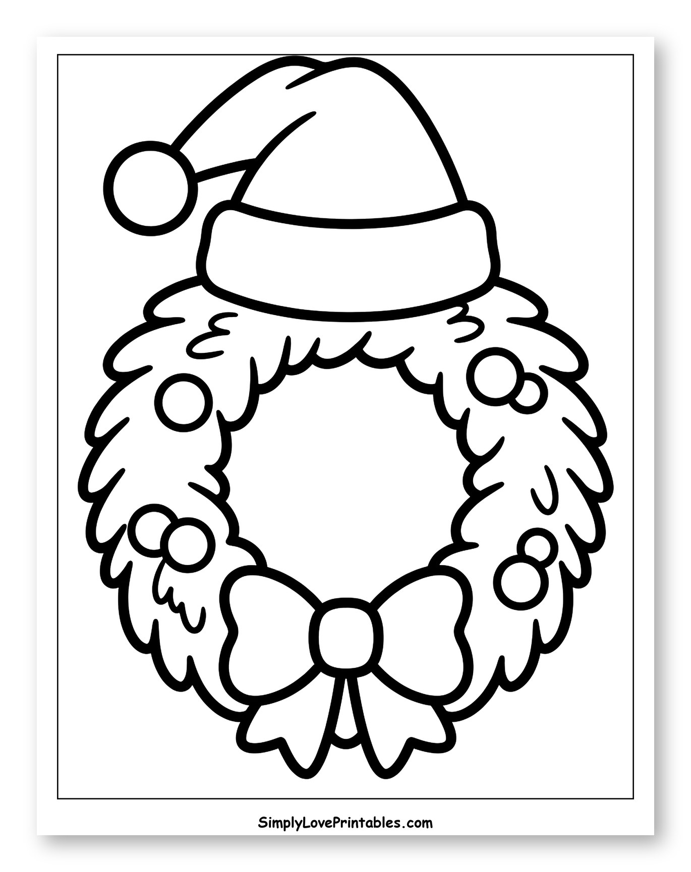 Cute Christmas Wreath with a Santa Hat
