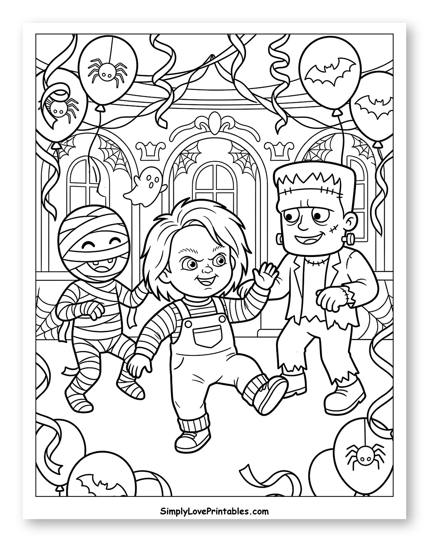 Cute Chucky and Monster Halloween Dance