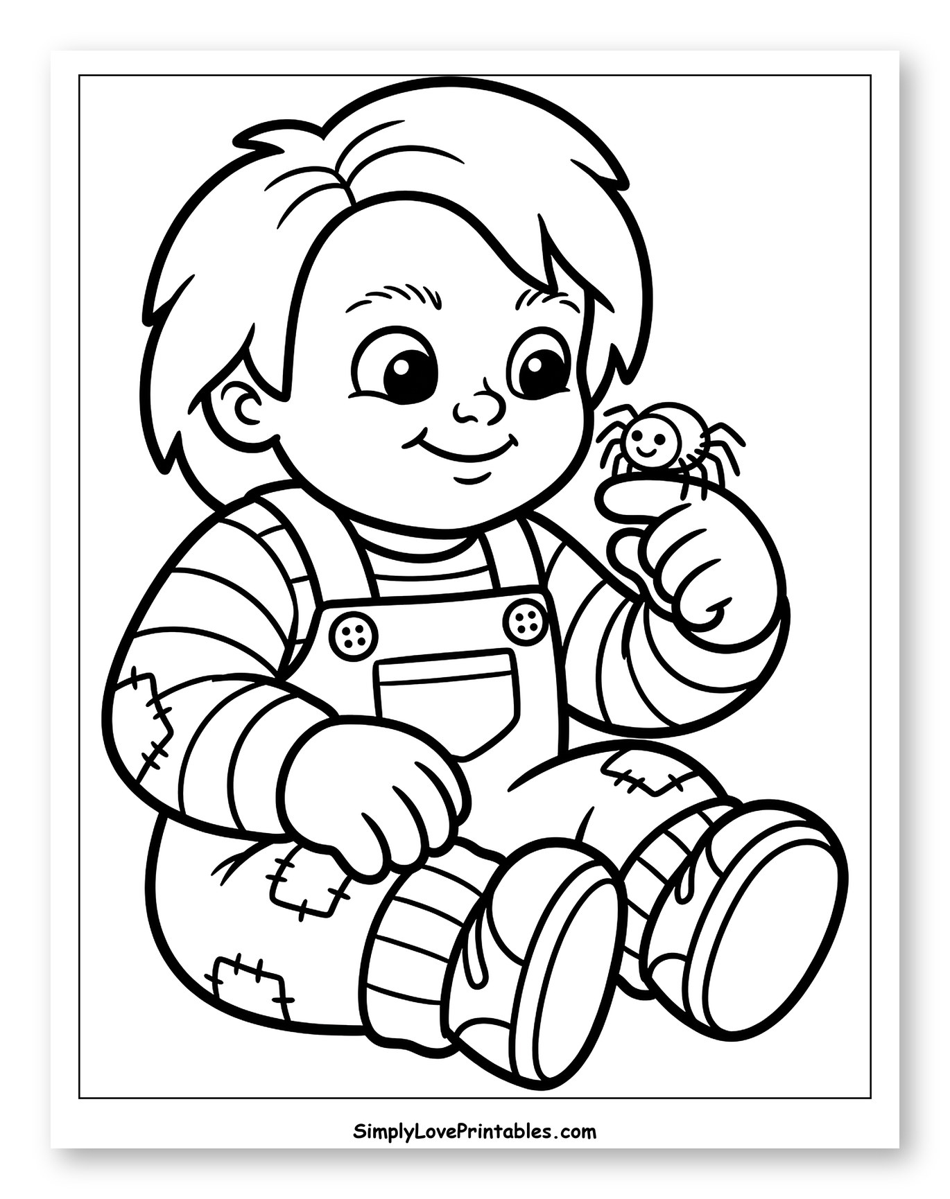 Cute Chucky Doll Holding a Friendly Spider