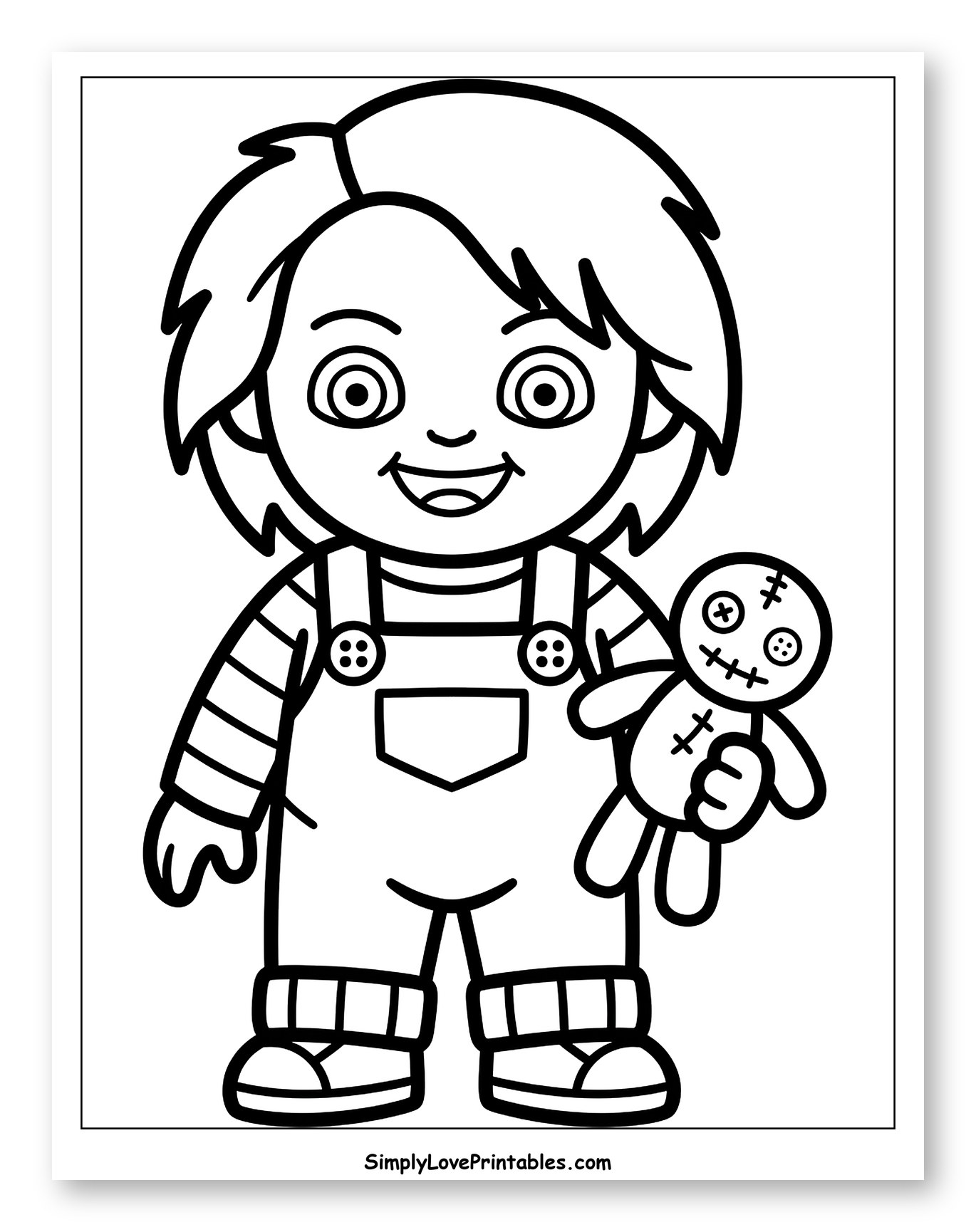 Cute Chucky Doll Holding a Voodoo Doll