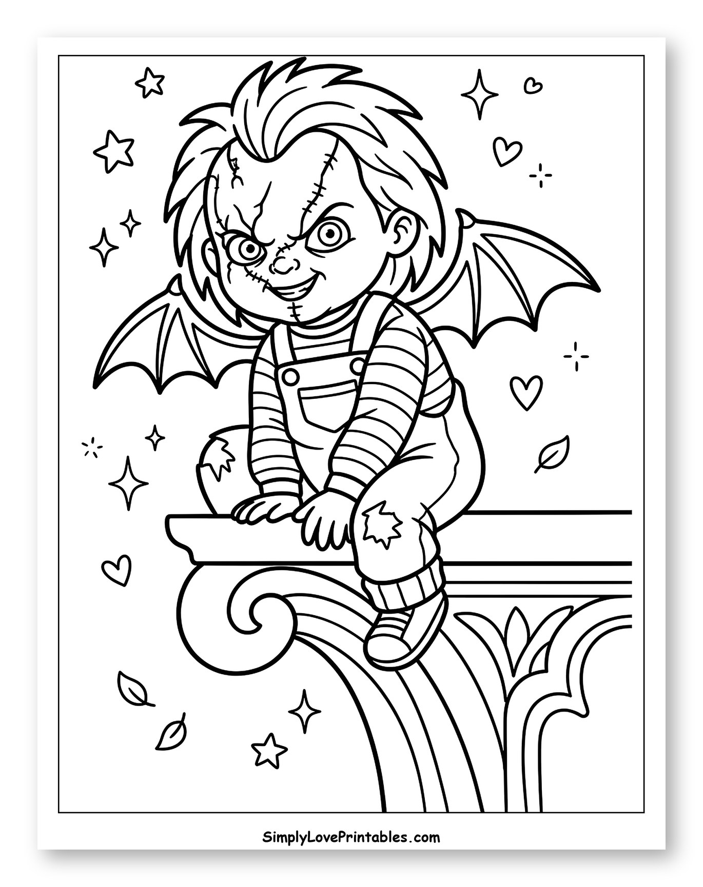 Cute Chucky Doll with Bat Wings