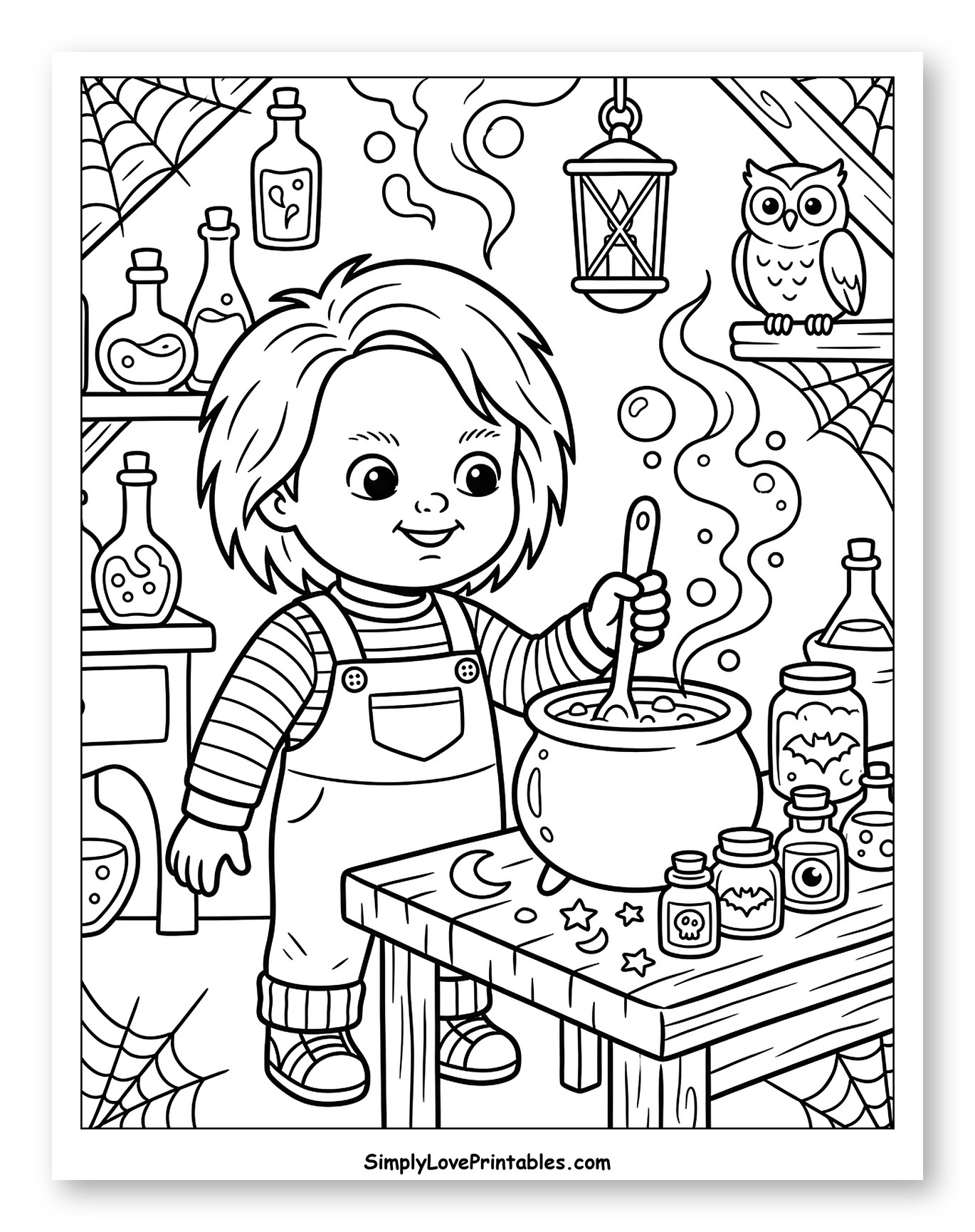 Cute Chucky Making Halloween Potion