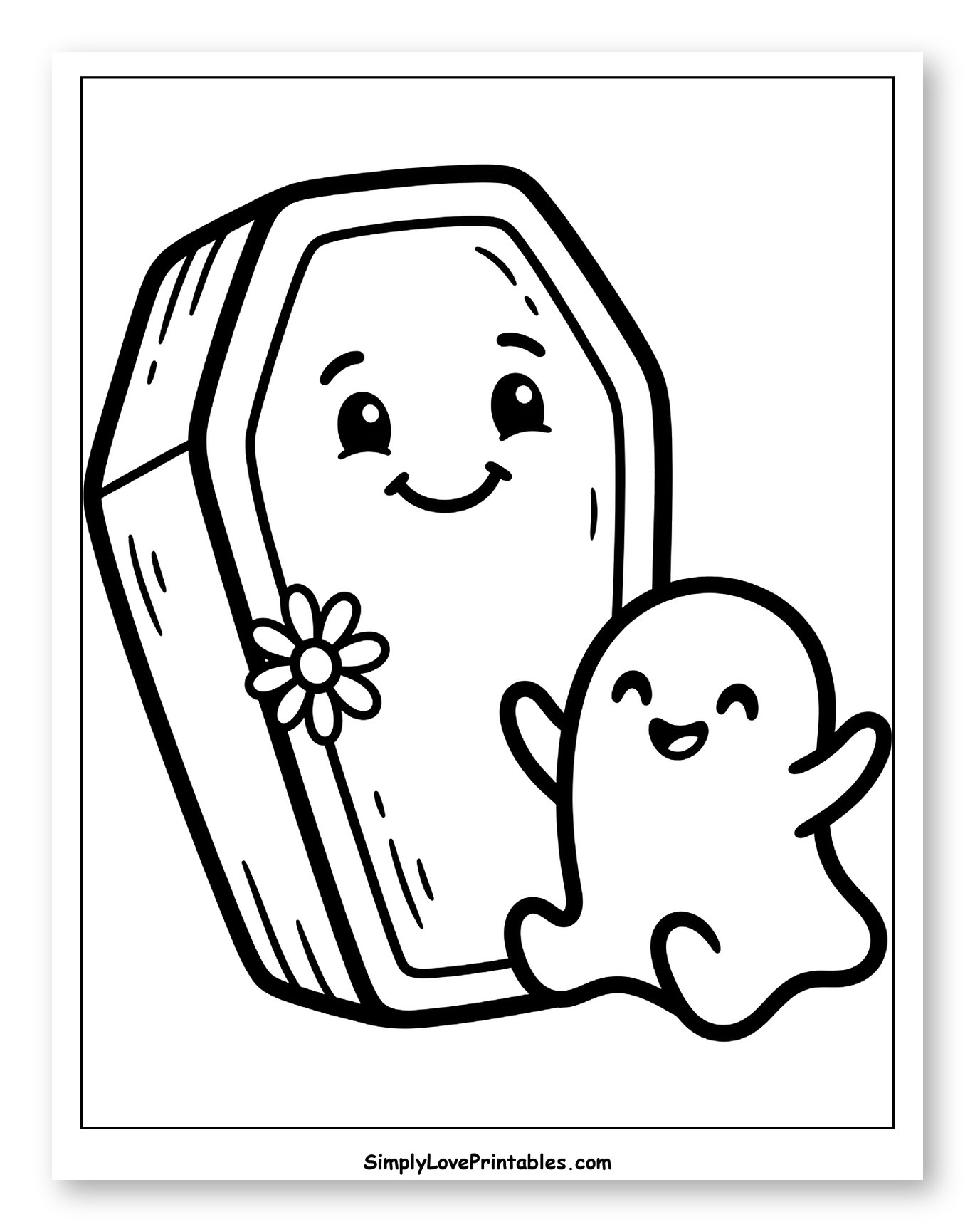 Cute Coffin and Happy Ghost Friends