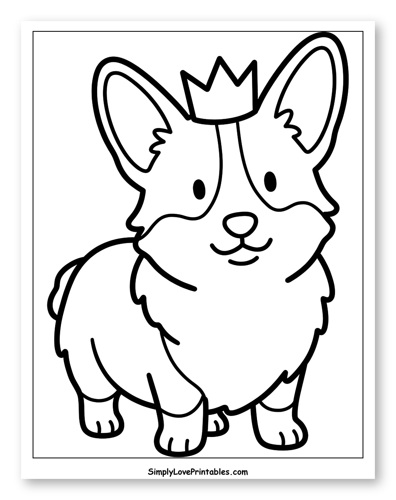 Cute Corgi Wearing a Crown