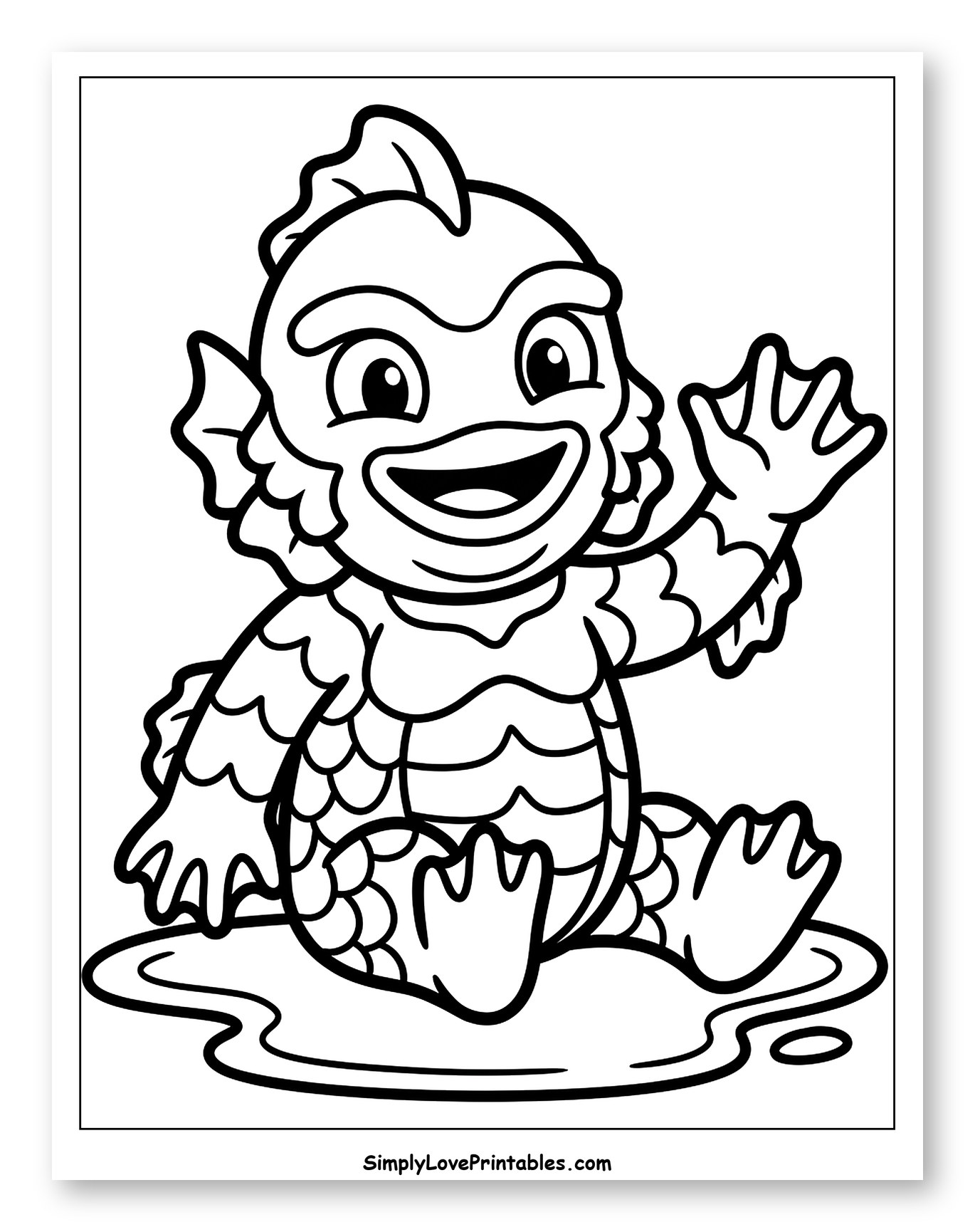 Cute Creature from the Black Lagoon Waving