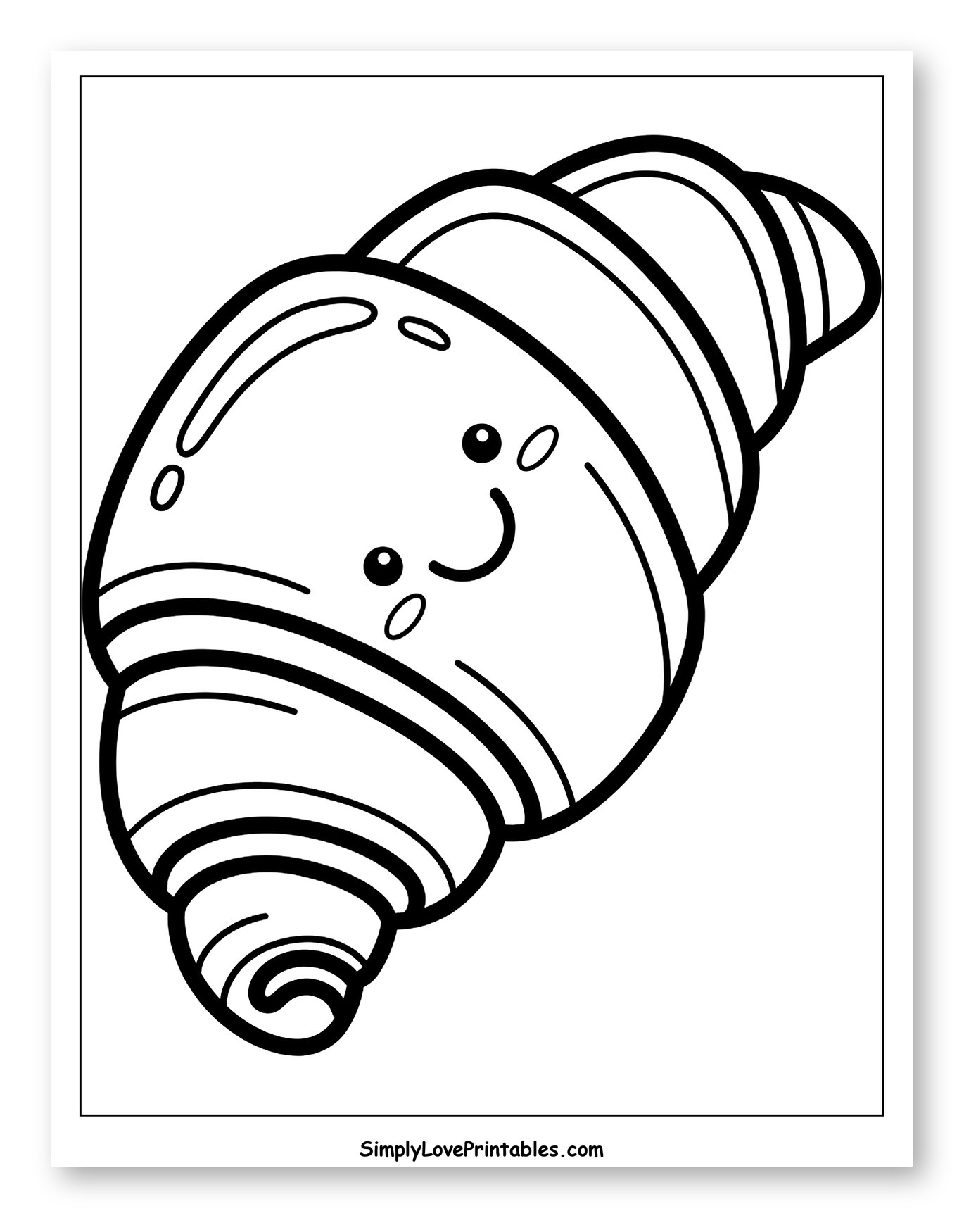Cute Croissant with a Smiling Face