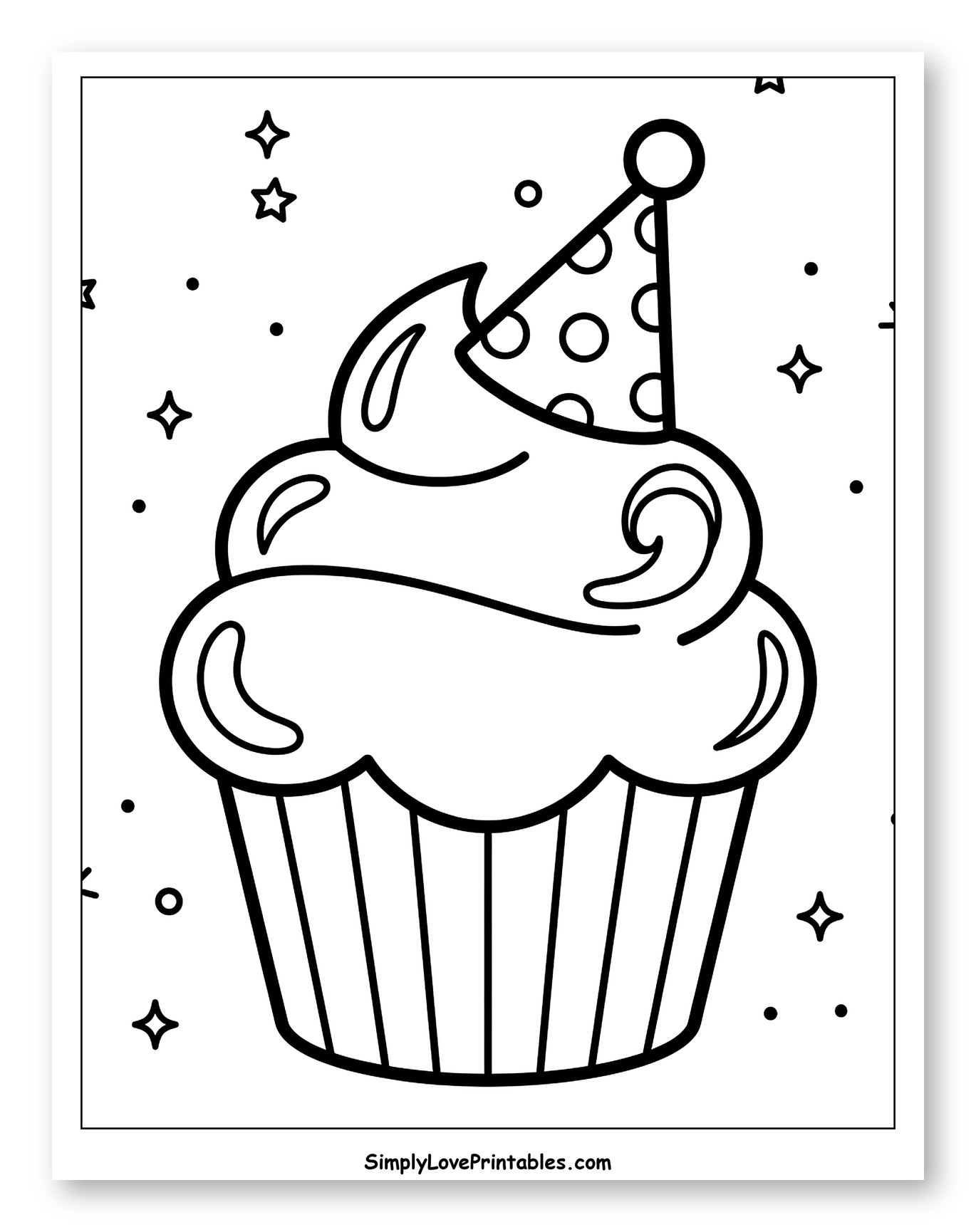 Cute Cupcake with Party Hat