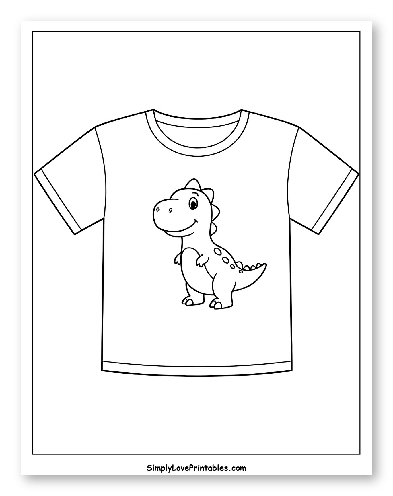 Cute Dinosaur Character on a T-Shirt