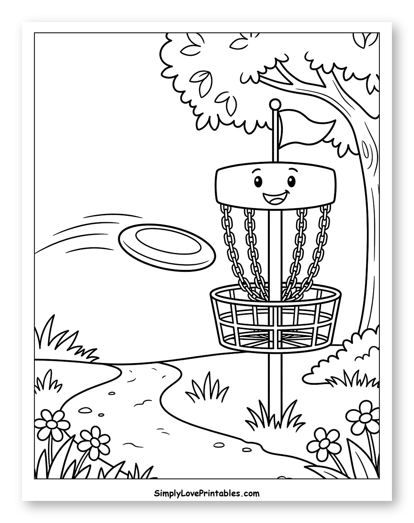 Cute Disc Golf Basket and Flying Disc
