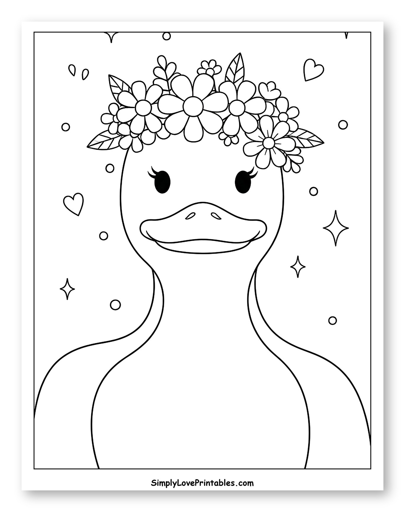 Cute Duck Wearing a Flower Crown