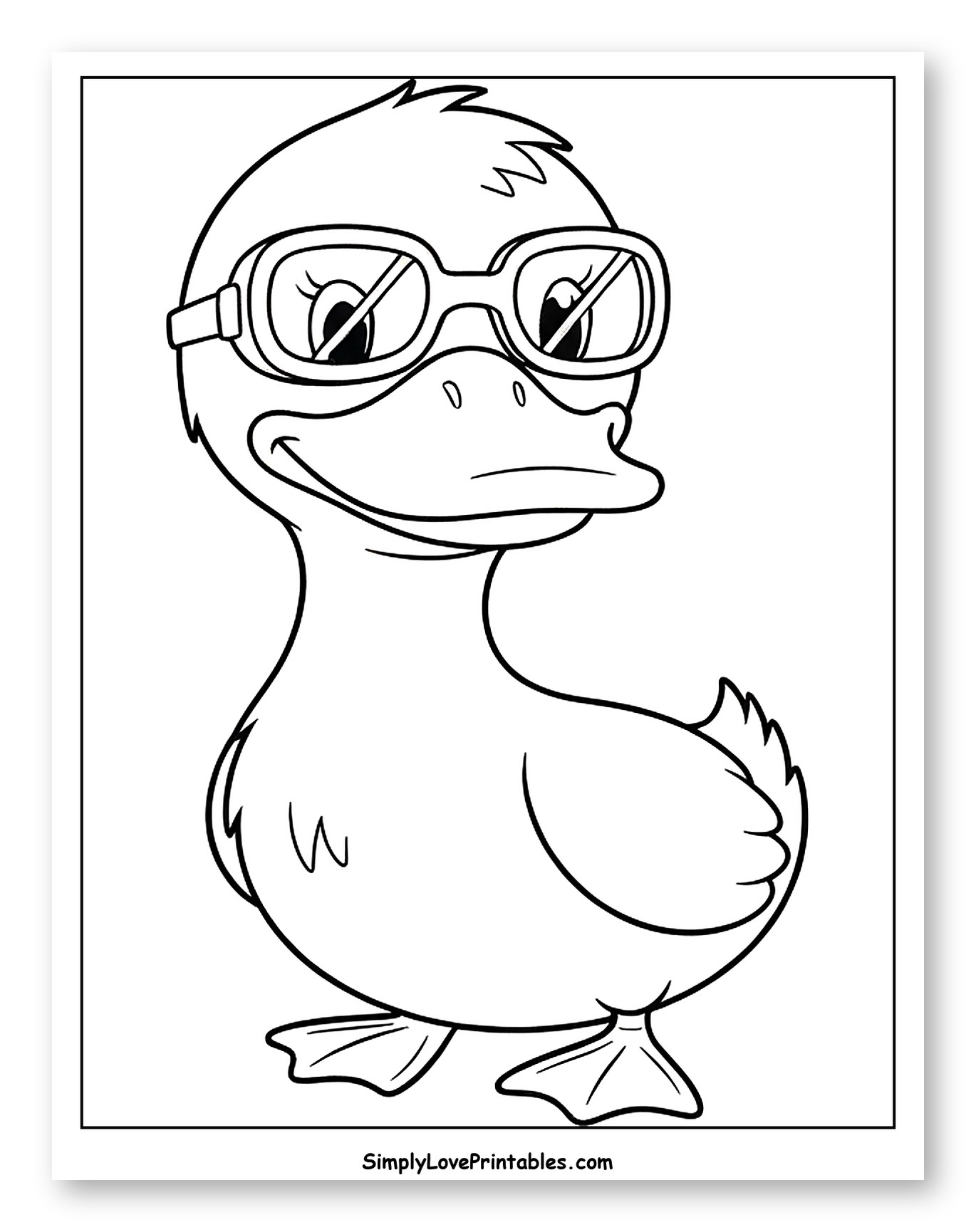 Cute Duckling Wearing Aviator Goggles
