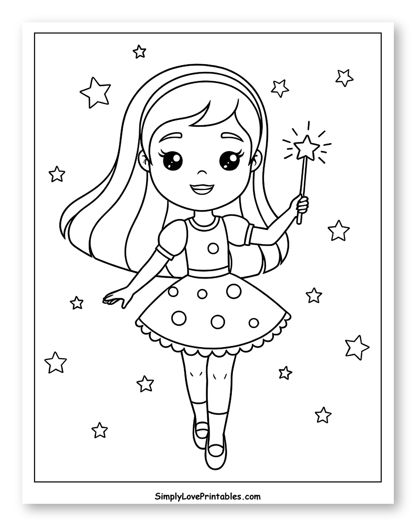 Cute Fairy Girl with Magic Wand
