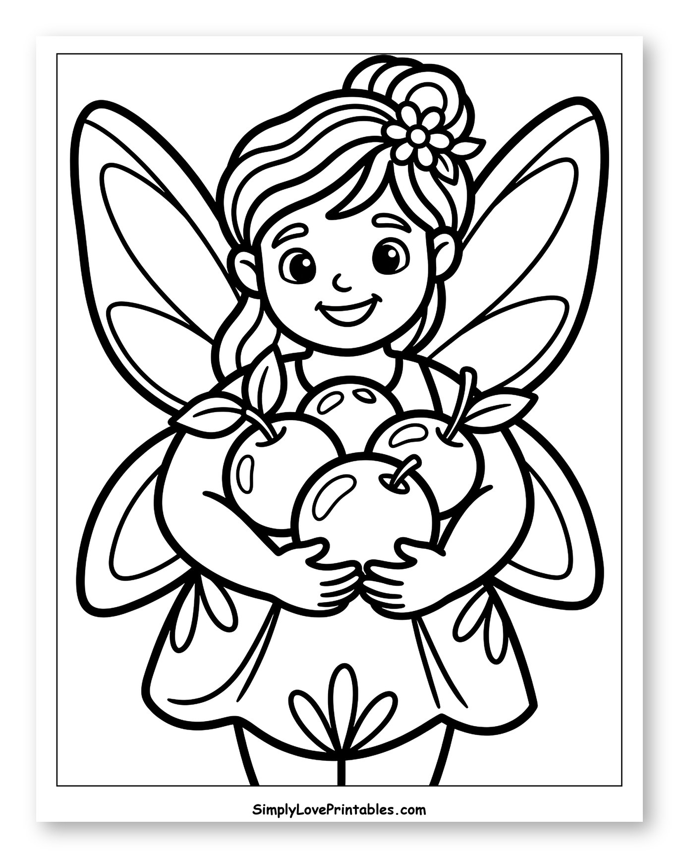 Cute Fairy Holding Apples