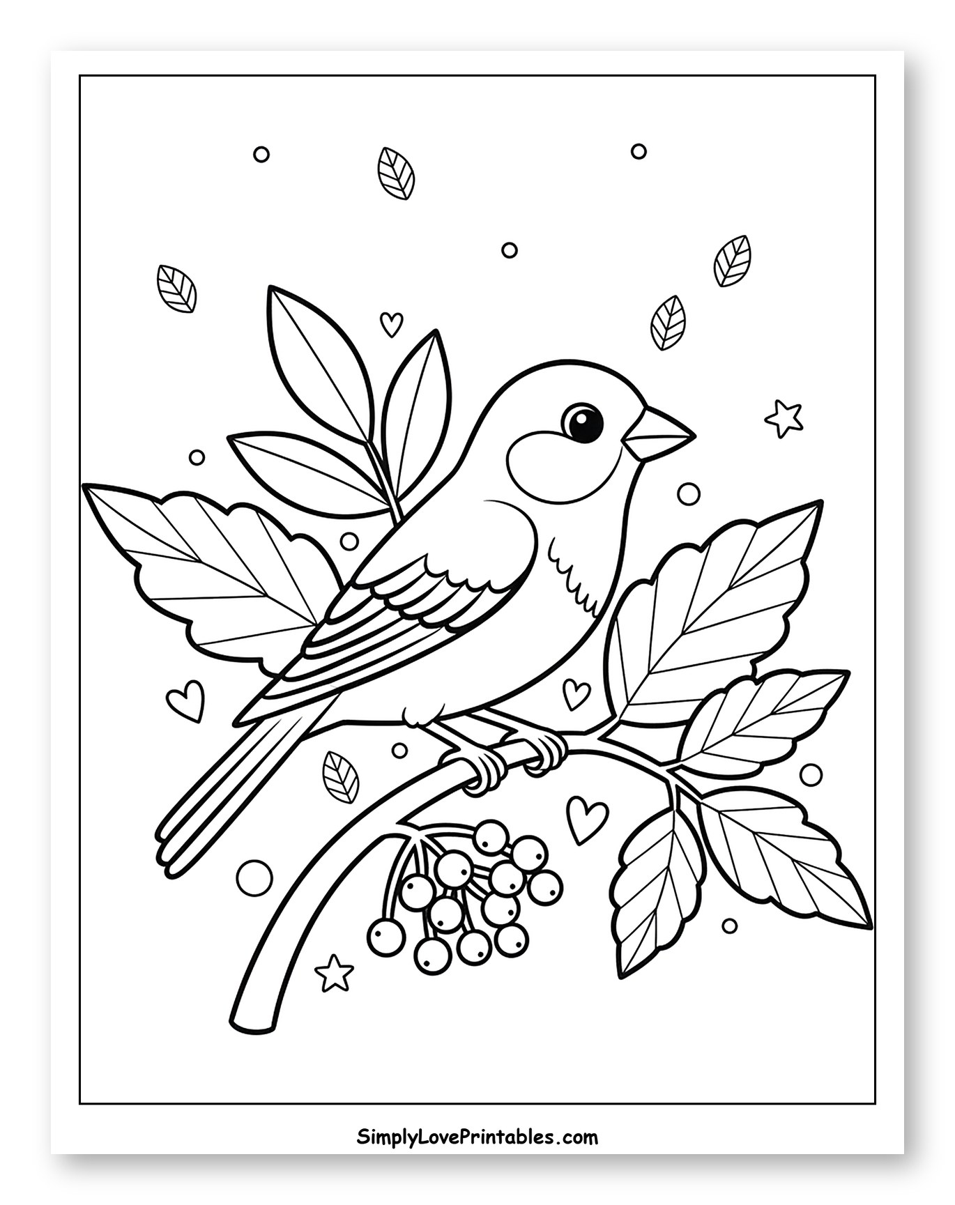 Cute Finch Perched on a Berry Branch