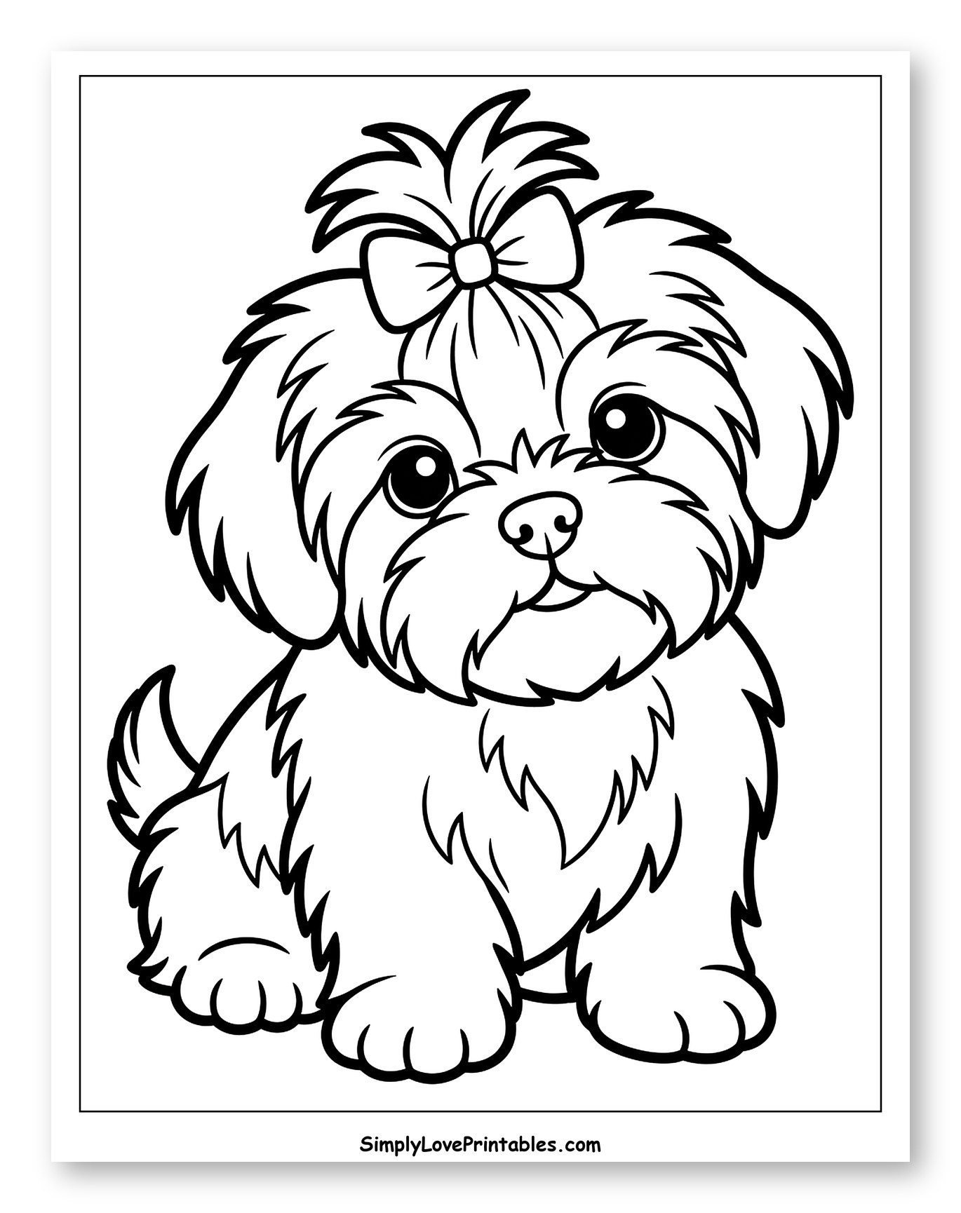 Cute Fluffy Puppy with a Bow