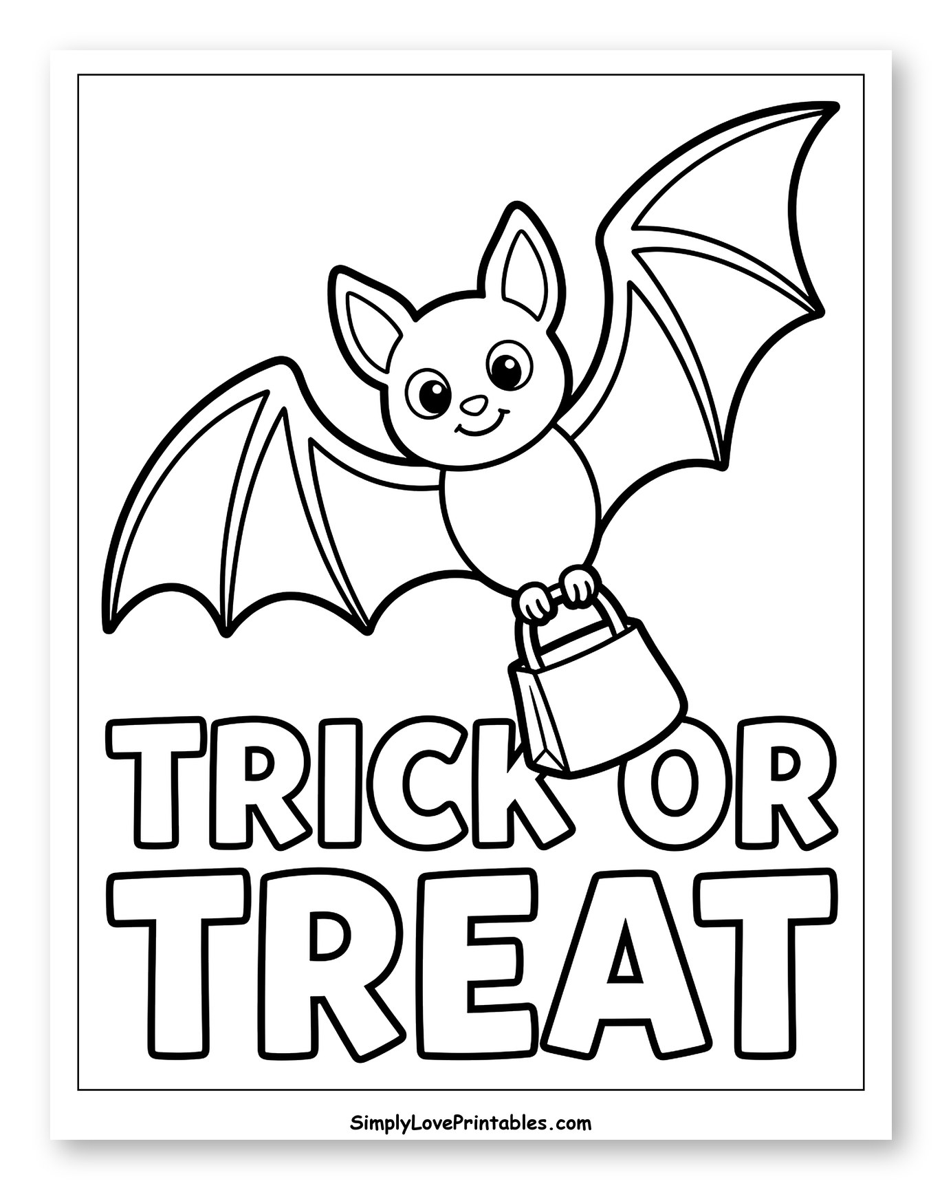 Cute Flying Bat with Trick-or-Treat Bag