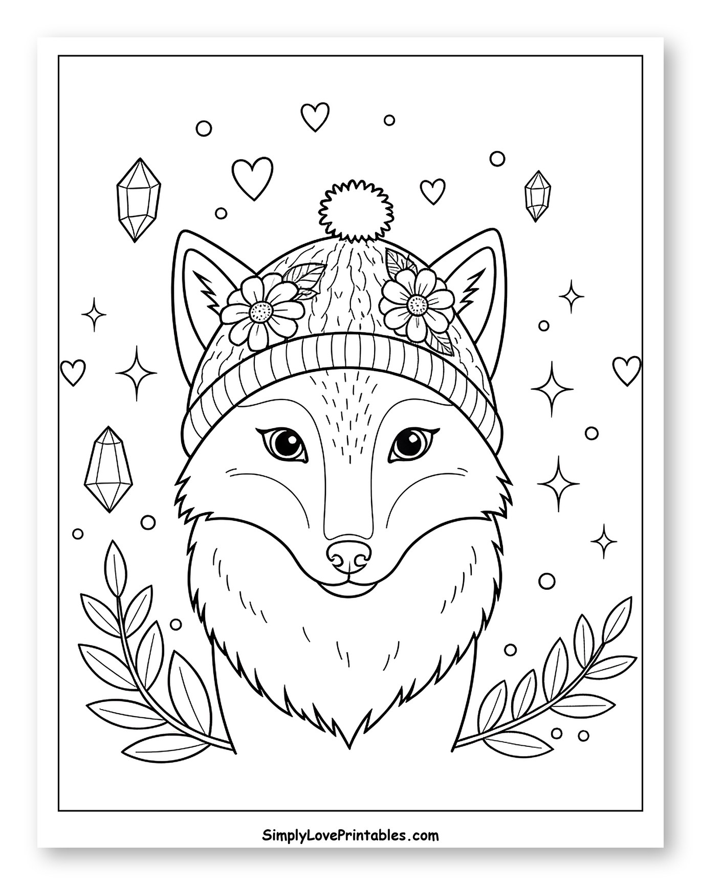 Cute Fox in a Winter Hat