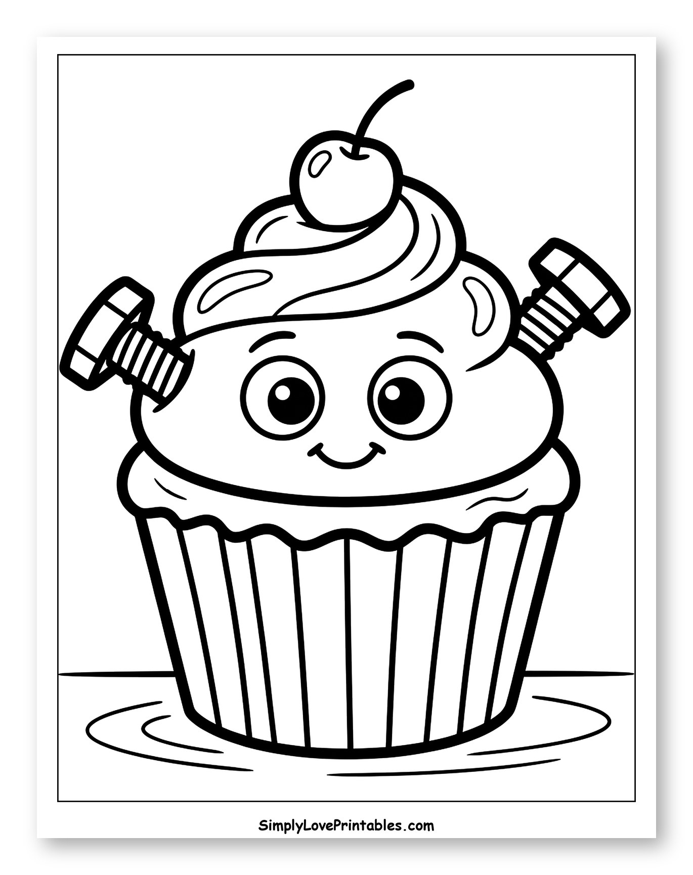 Cute Frankenstein Cupcake with Bolts and Cherry