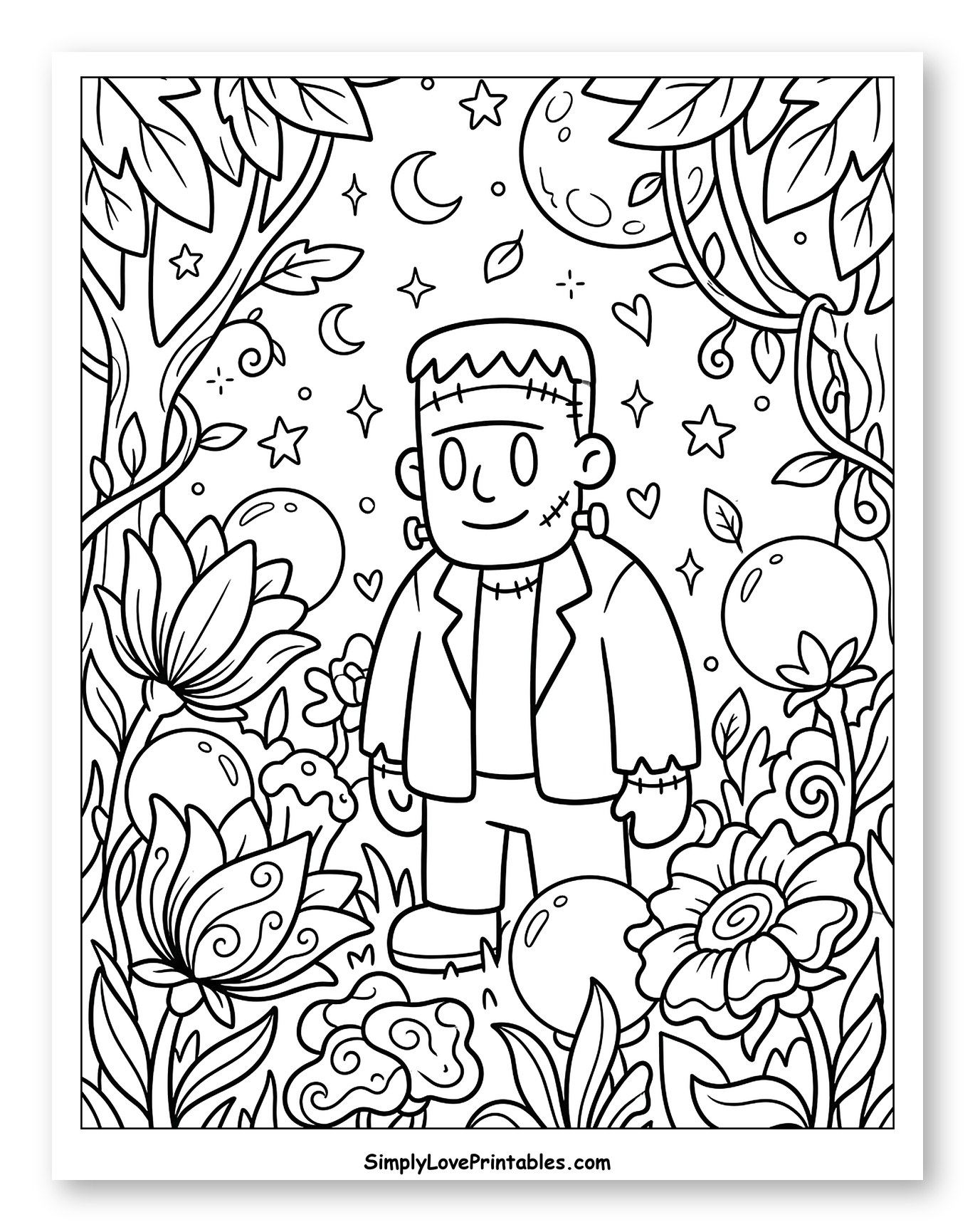 Cute Frankenstein in a Magical Forest