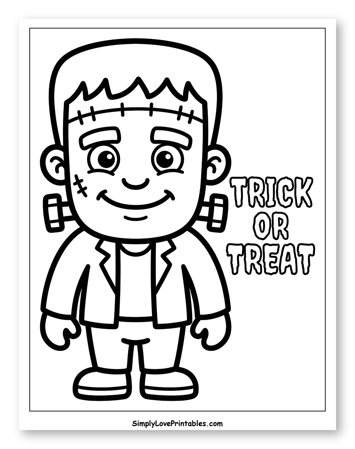 Cute Frankenstein Monster and Trick or Treat