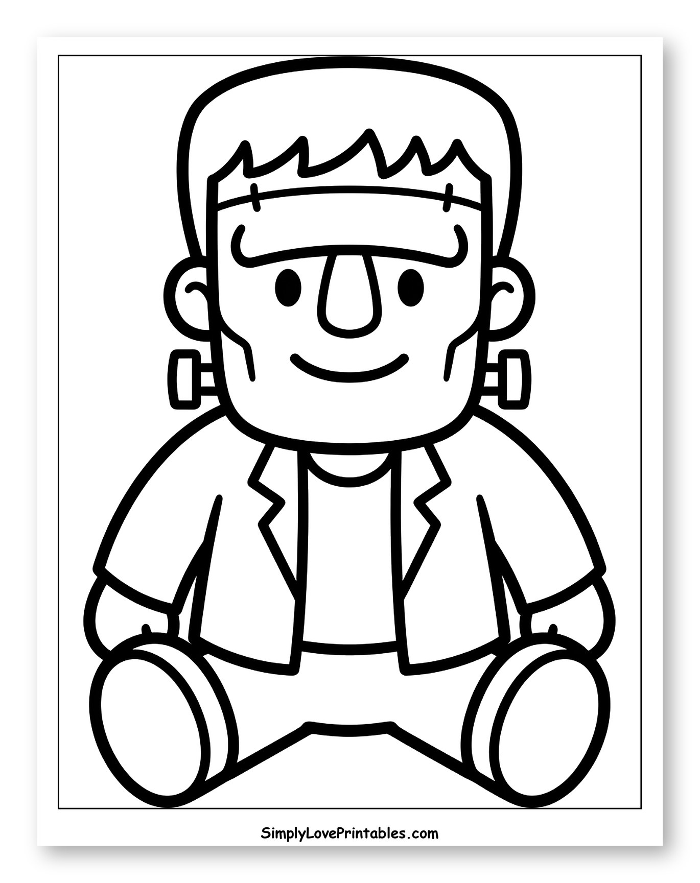 Cute Frankenstein Monster Sitting