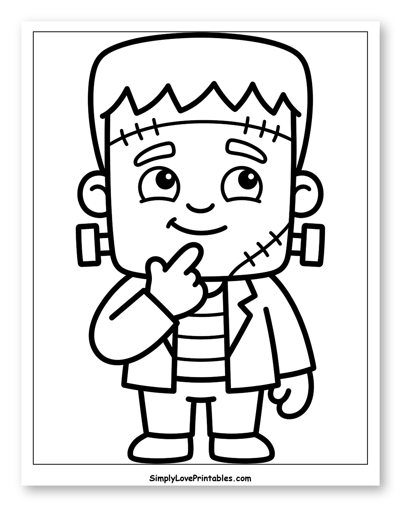 Cute Frankenstein Monster Thinking
