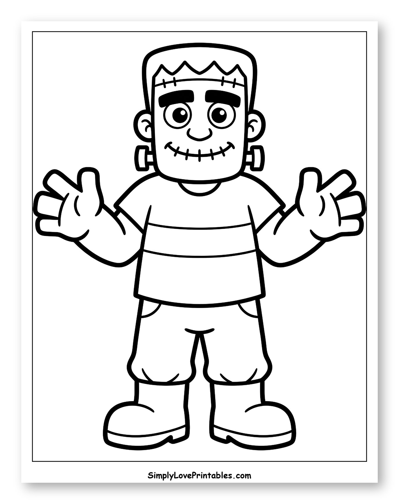 Cute Frankenstein Monster with Open Arms