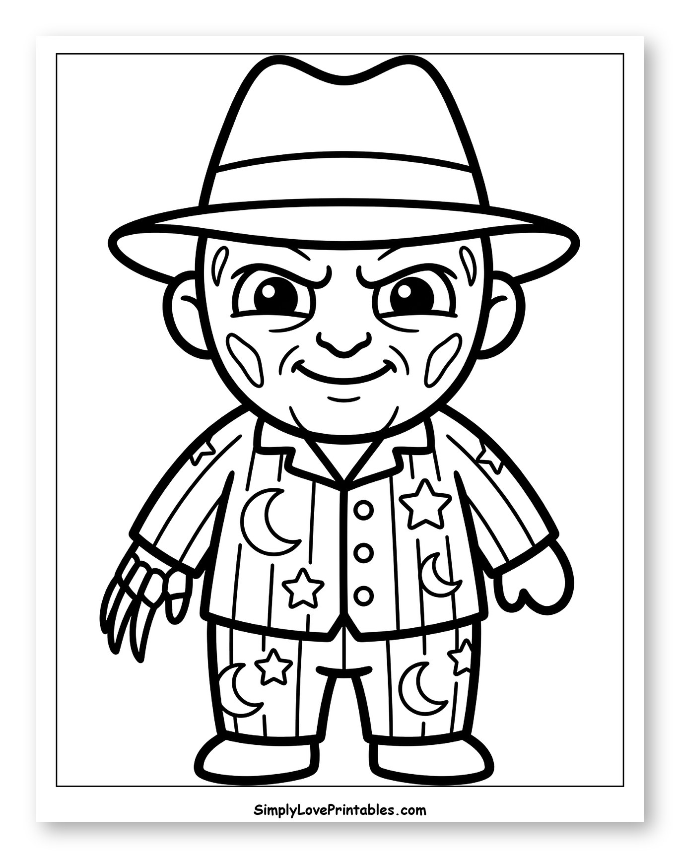Cute Freddy Krueger in Pajamas with Bladed Glove