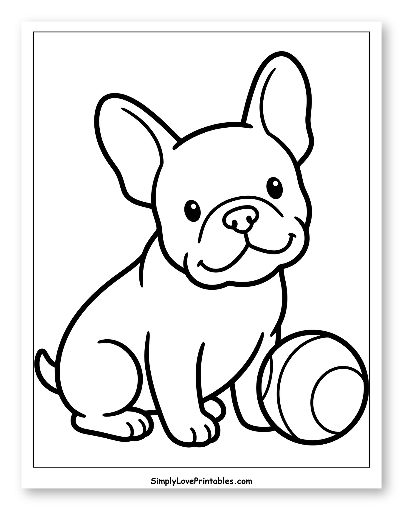 Cute French Bulldog Puppy with Ball