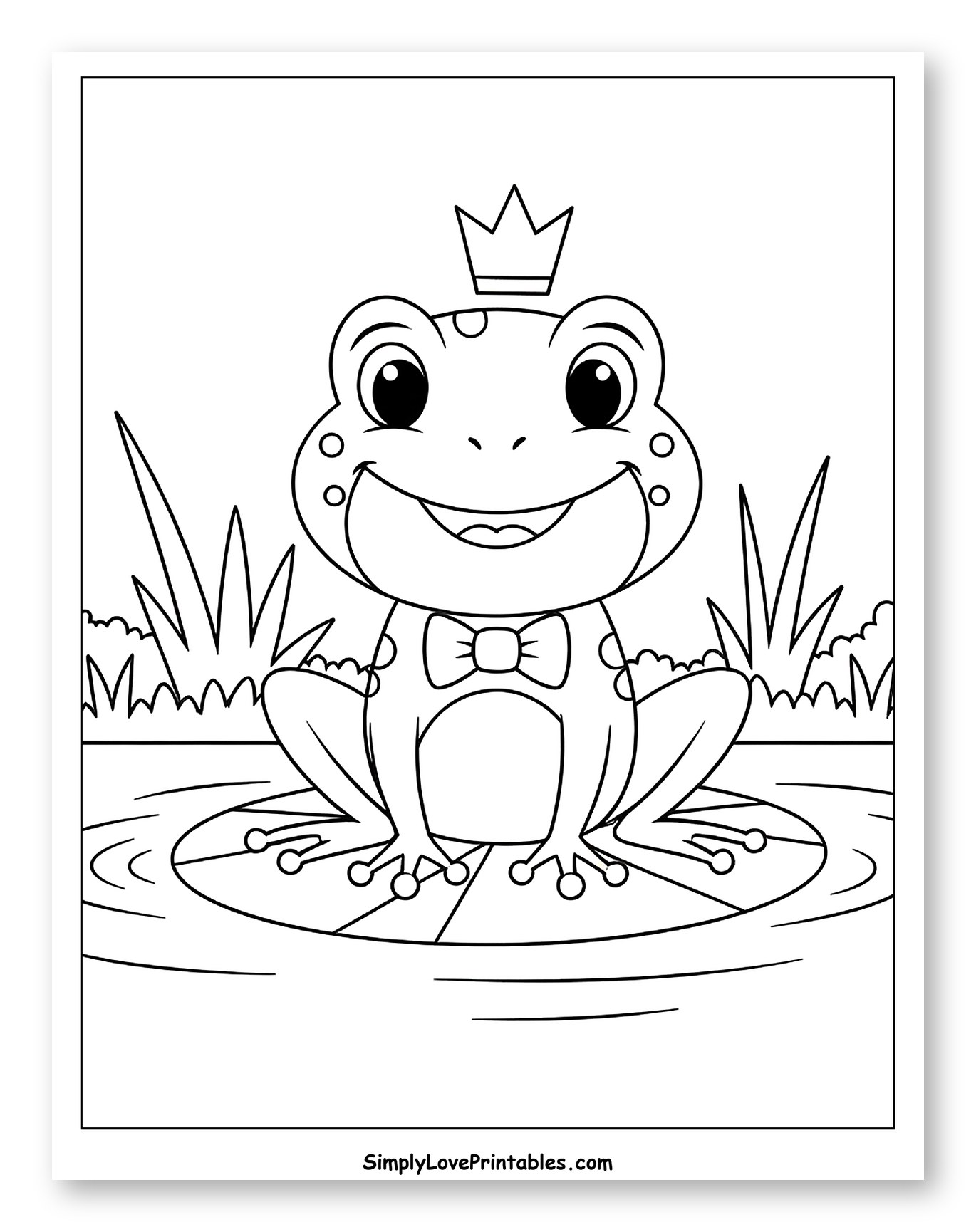 Cute Frog Prince on a Lily Pad