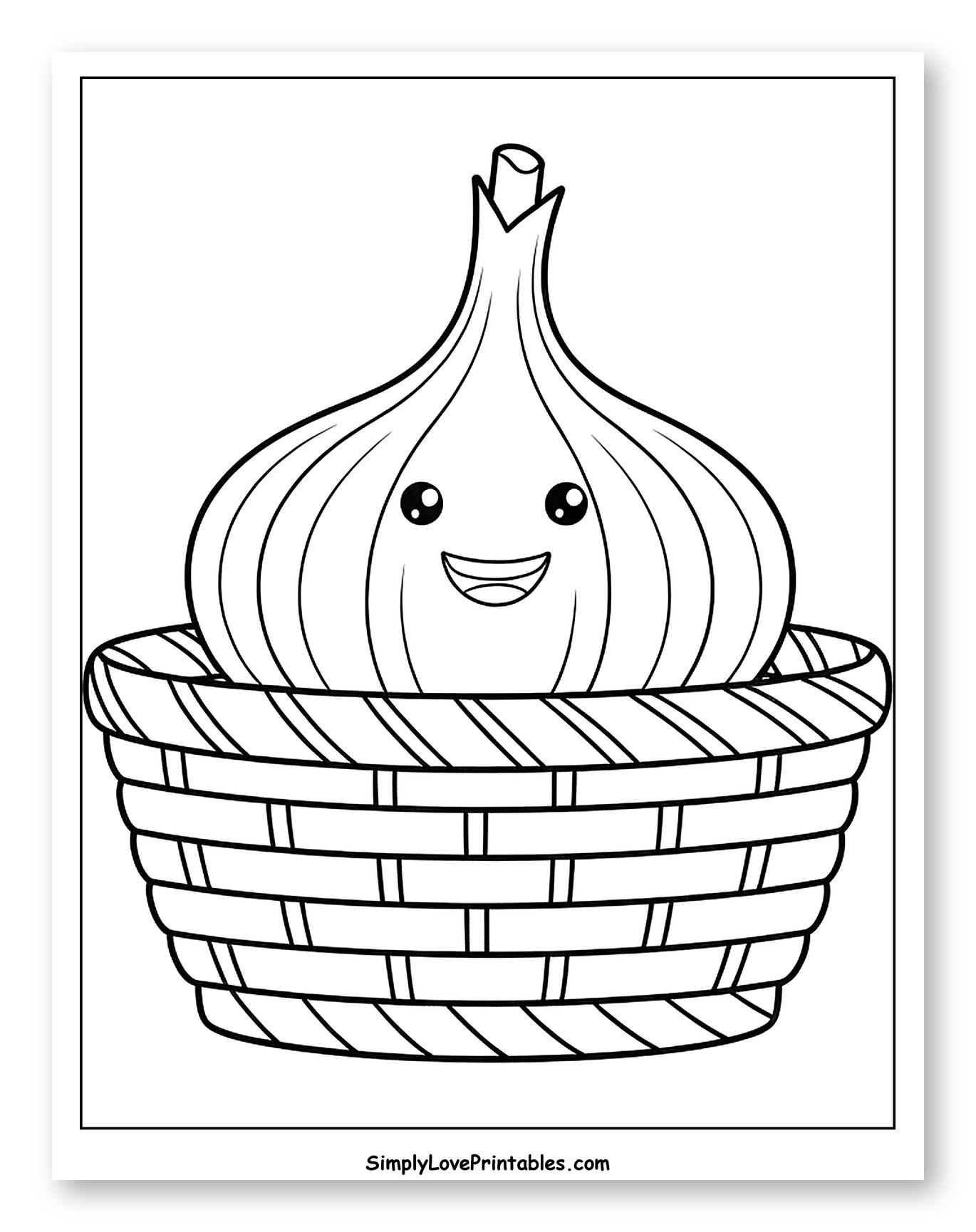 Cute Garlic in a Woven Basket