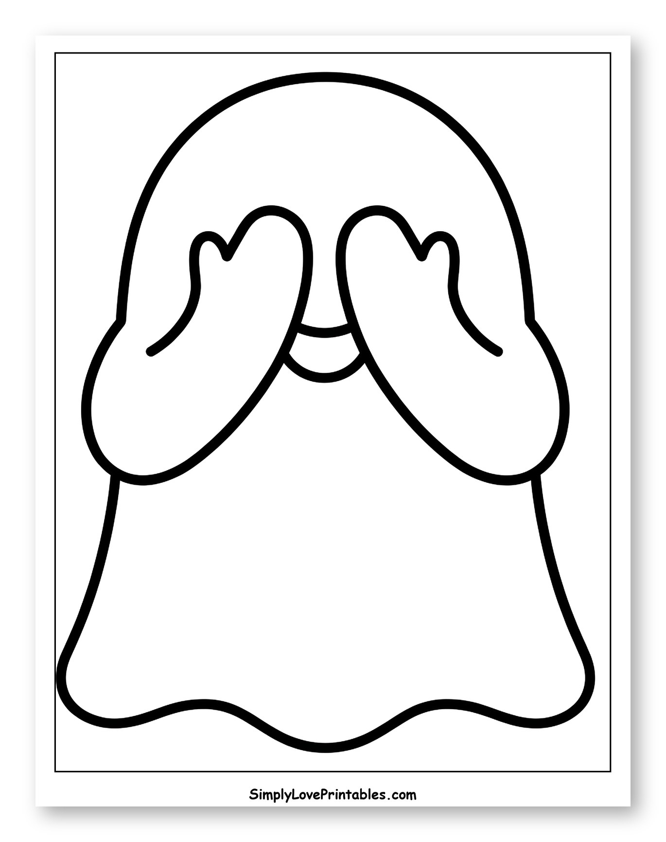 Cute Ghost Covering Face