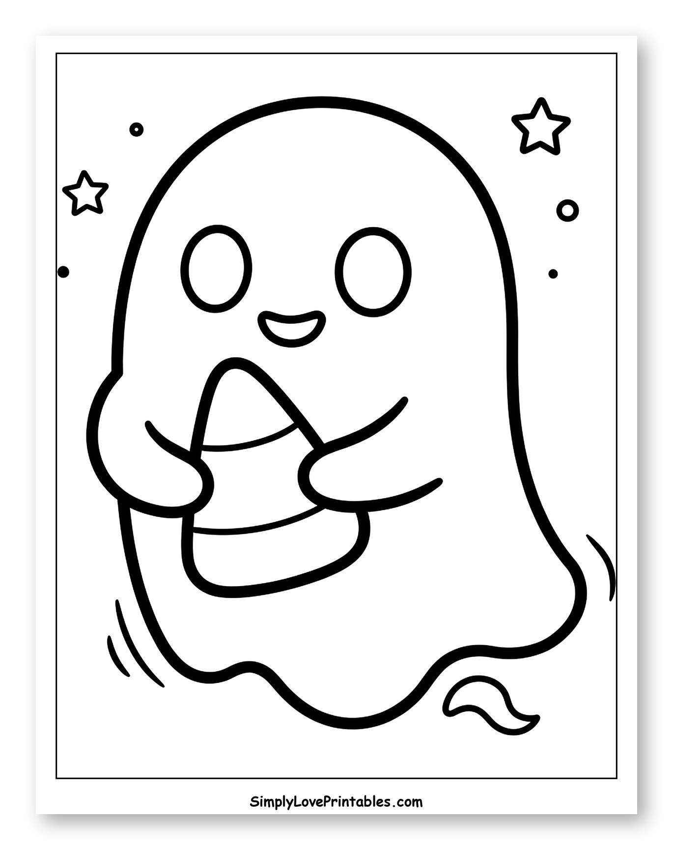 Cute Ghost Holding Candy Corn