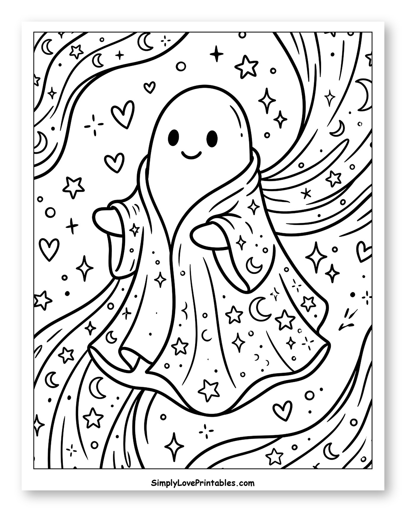 Cute Ghost in Starry Moon Robe