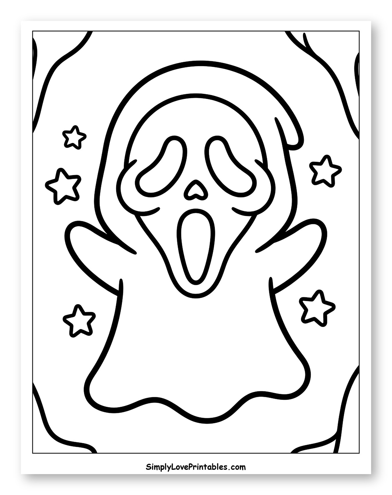 Cute Ghostface Screaming with Stars