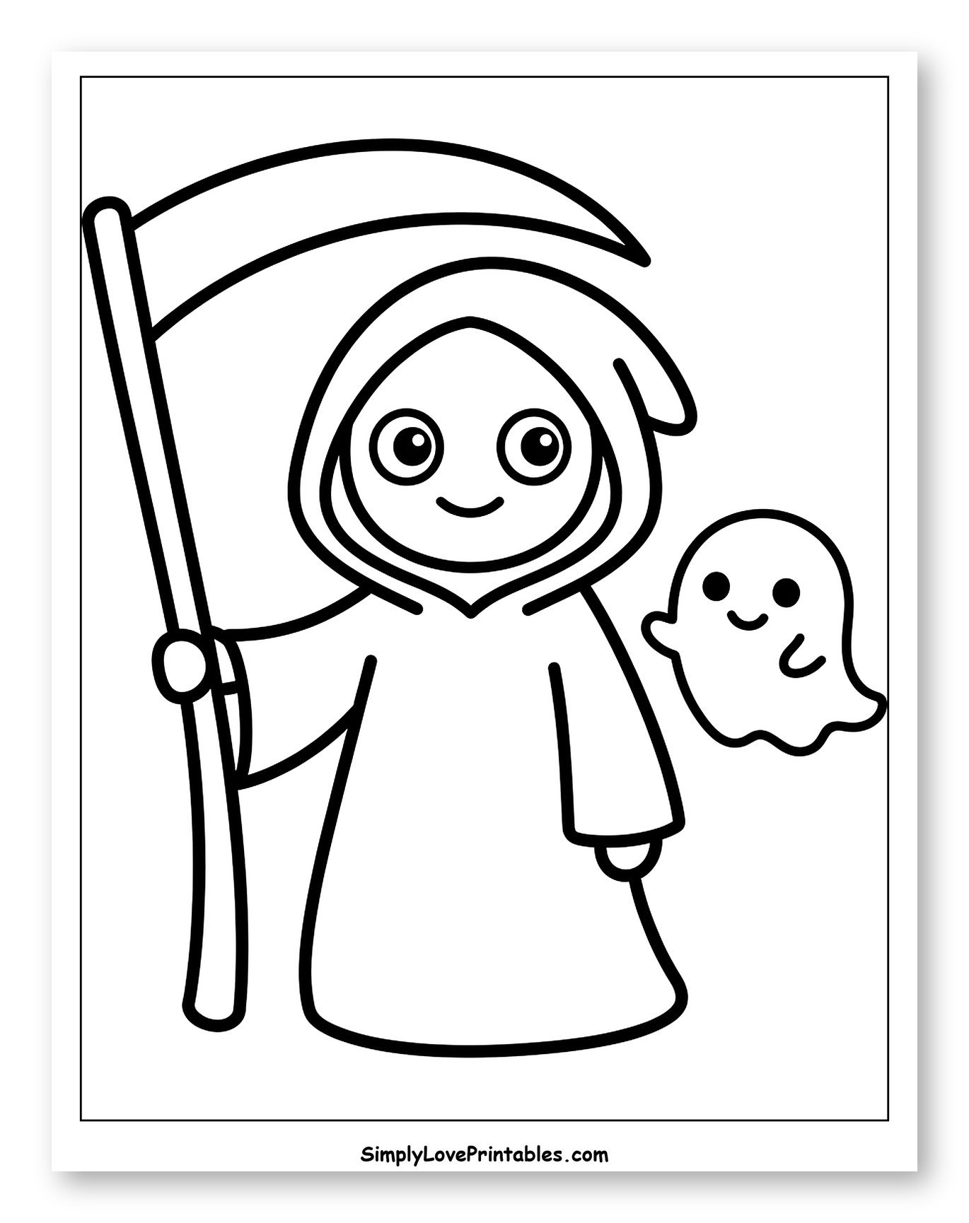 Cute Grim Reaper and Friendly Ghost