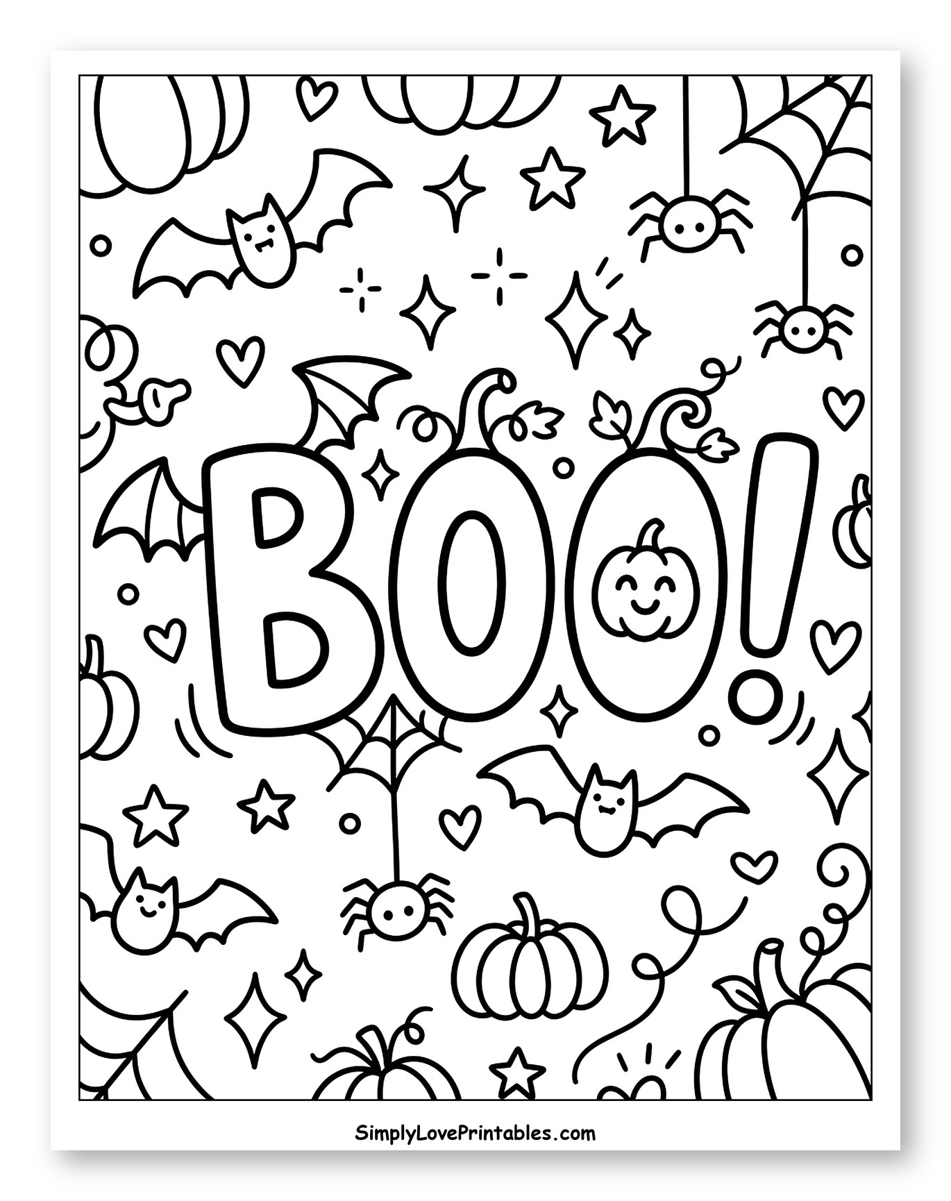 Cute Halloween Bats, Spiders, and Pumpkins
