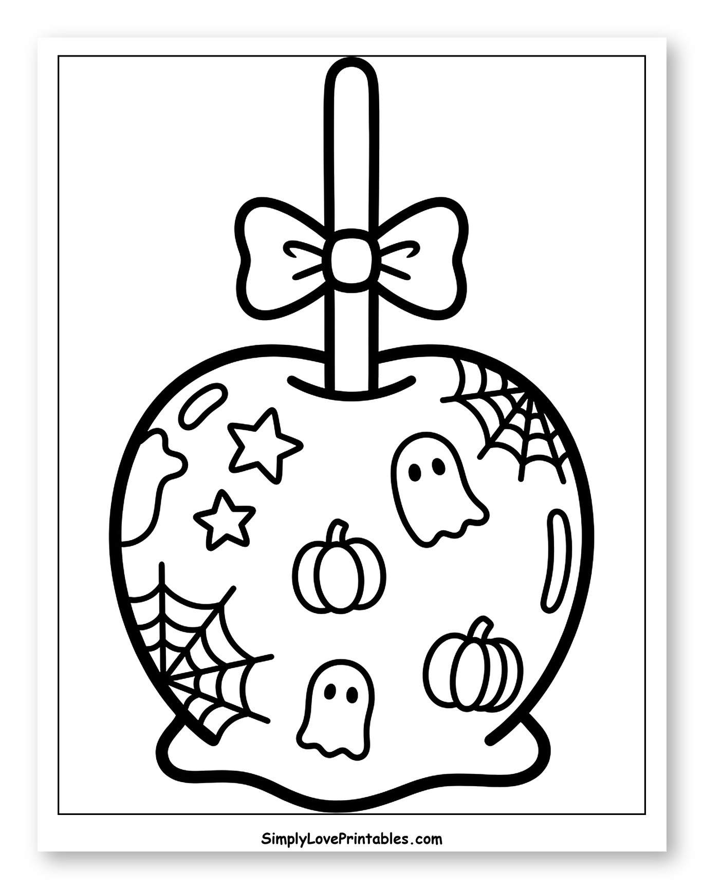 Cute Halloween Candy Apple with Bow