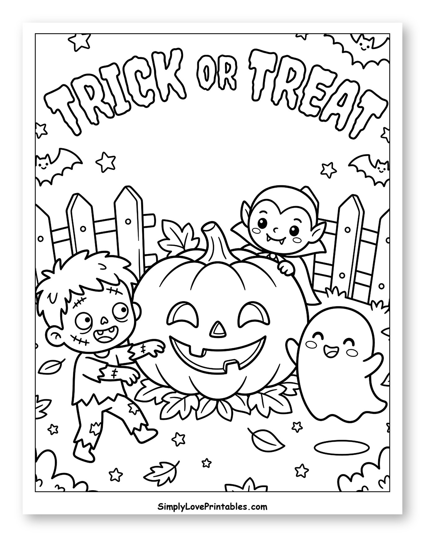 Cute Halloween Characters Trick or Treating