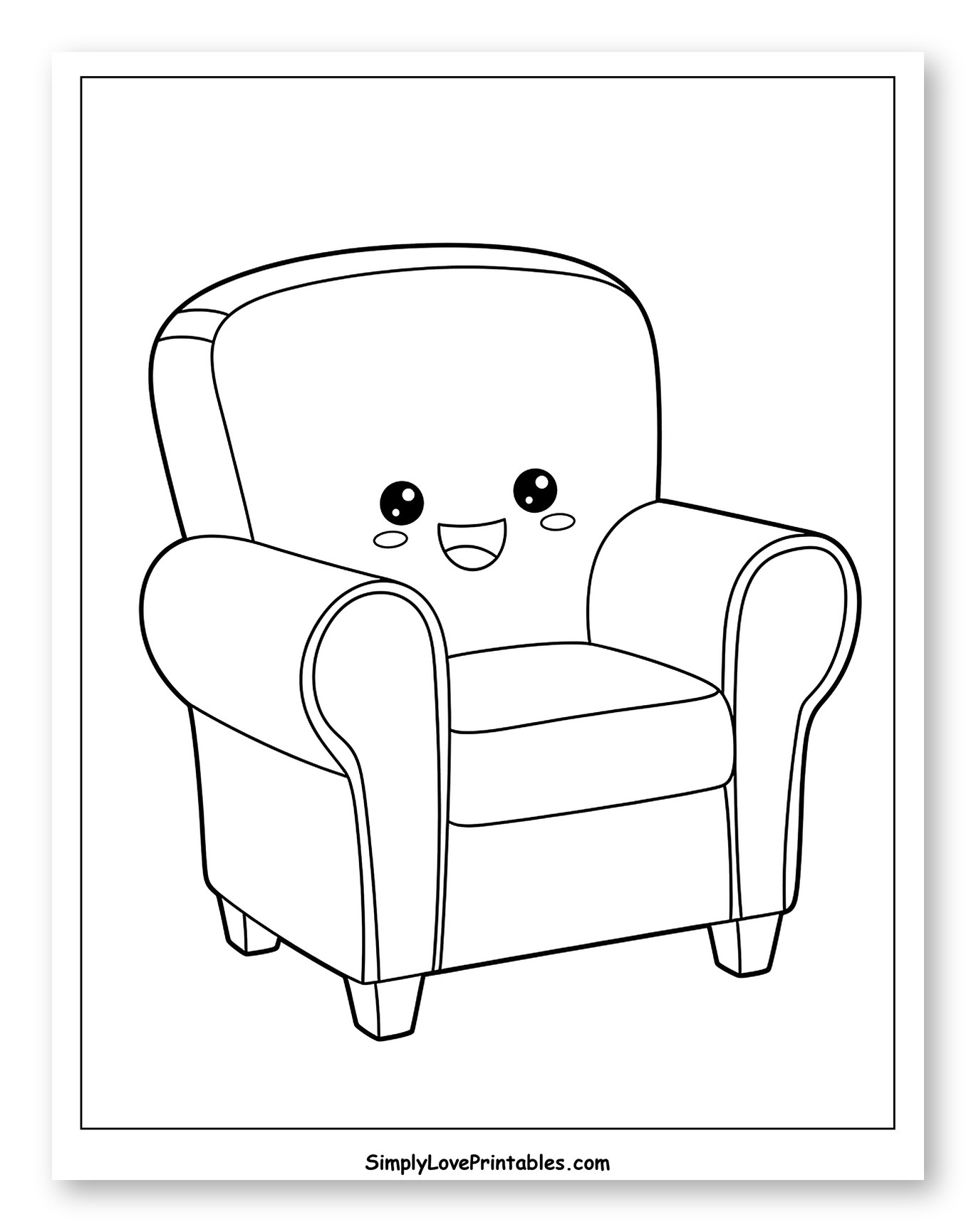 Cute Happy Armchair with Big Smile