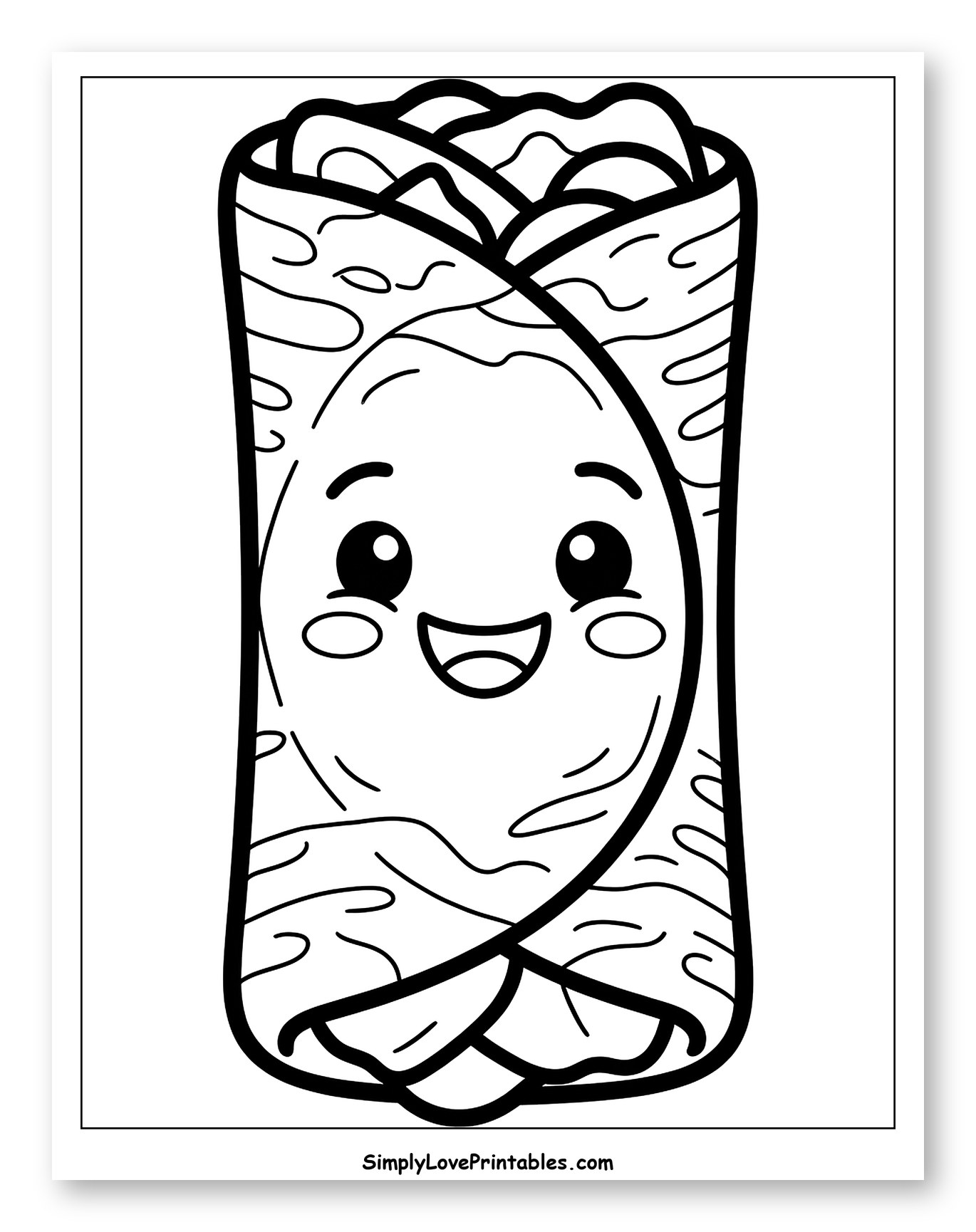 Cute Happy Burrito Character
